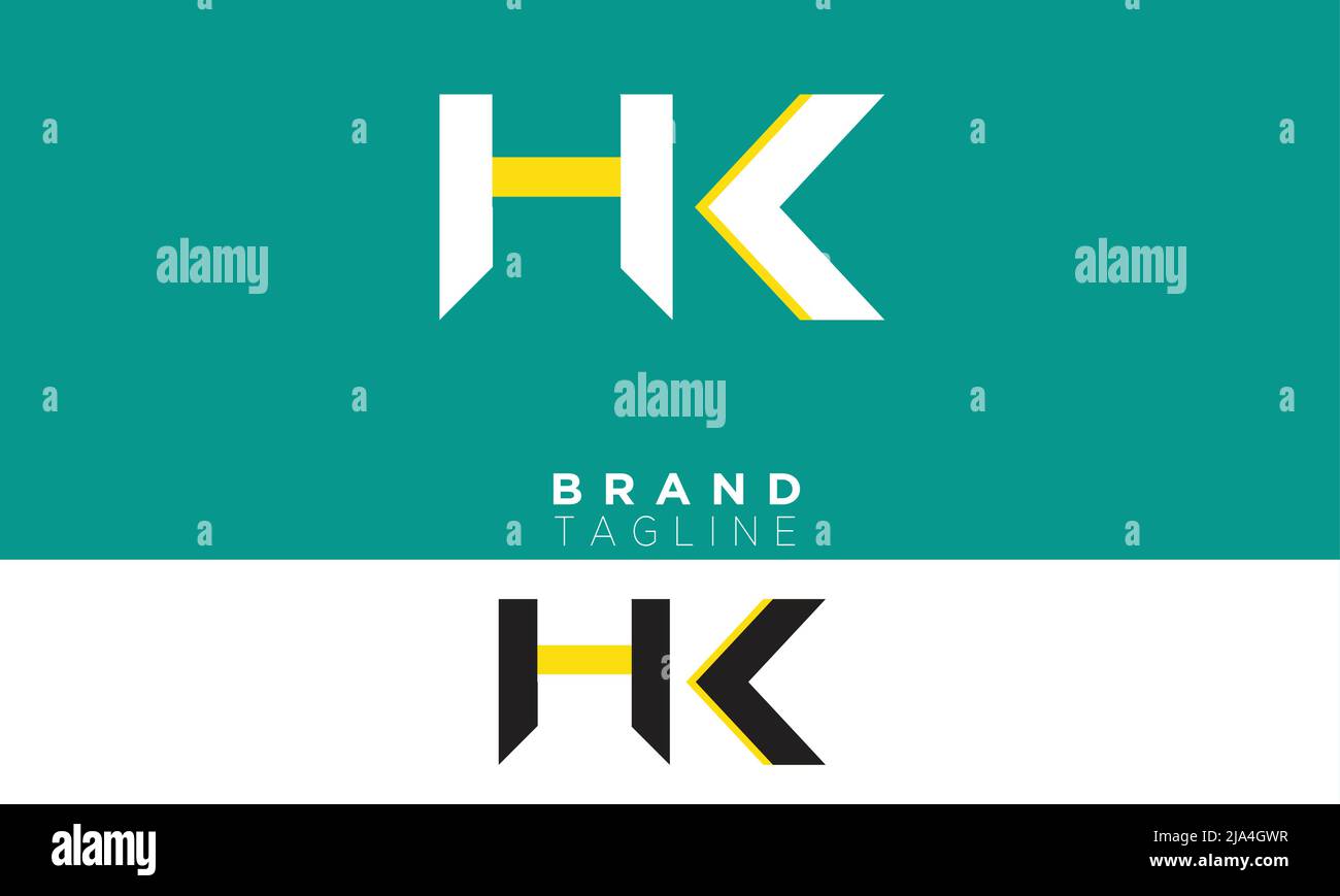 Buchstabenbuchstaben Initialen Monogramm-Logo HK, KH, H und K Stock Vektor