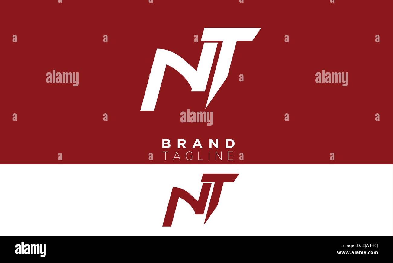 Buchstaben des NT-Alphabets Initialen Monogramm-Logo TN, N und T Stock Vektor