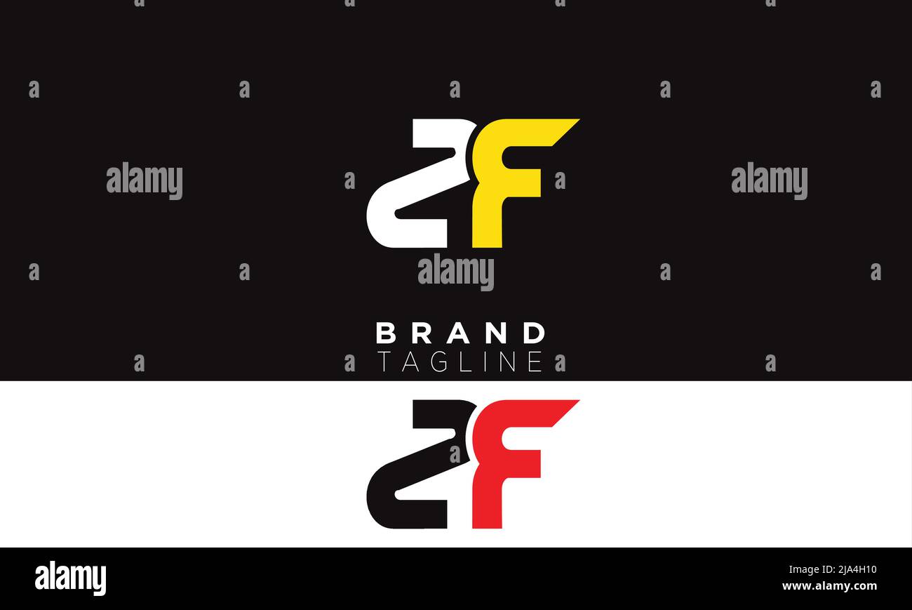 ZF Buchstaben Initialen Monogramm Logo FZ, Z und F Stock Vektor