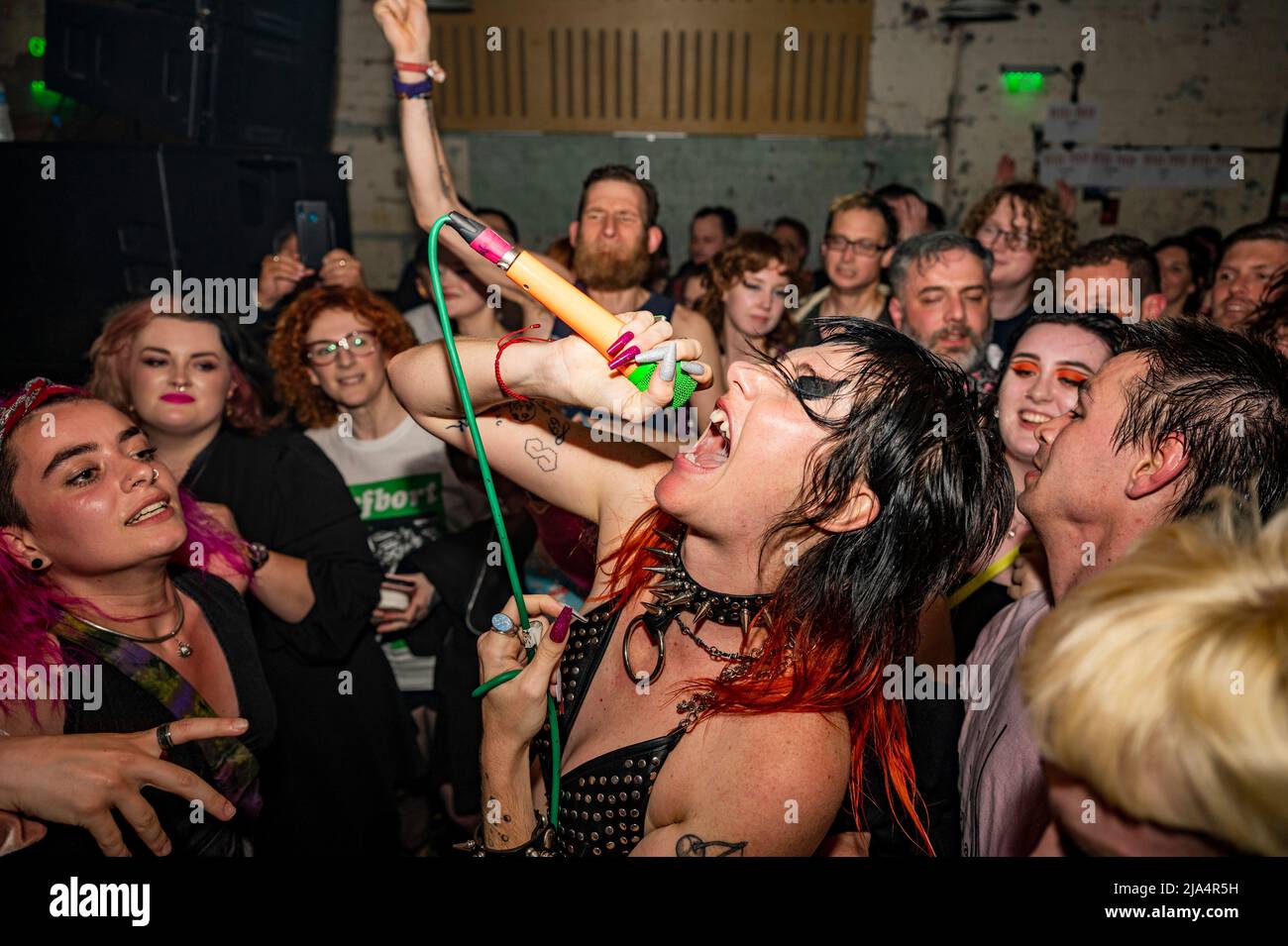 Manchester, Großbritannien. 26. Mai 2022. Dani Miller, Sean Powell, Alex Kilgore und David Head der Band Surfbort treten in Soup, Manchester, auf. 2022-05-26. Cr Stockfoto