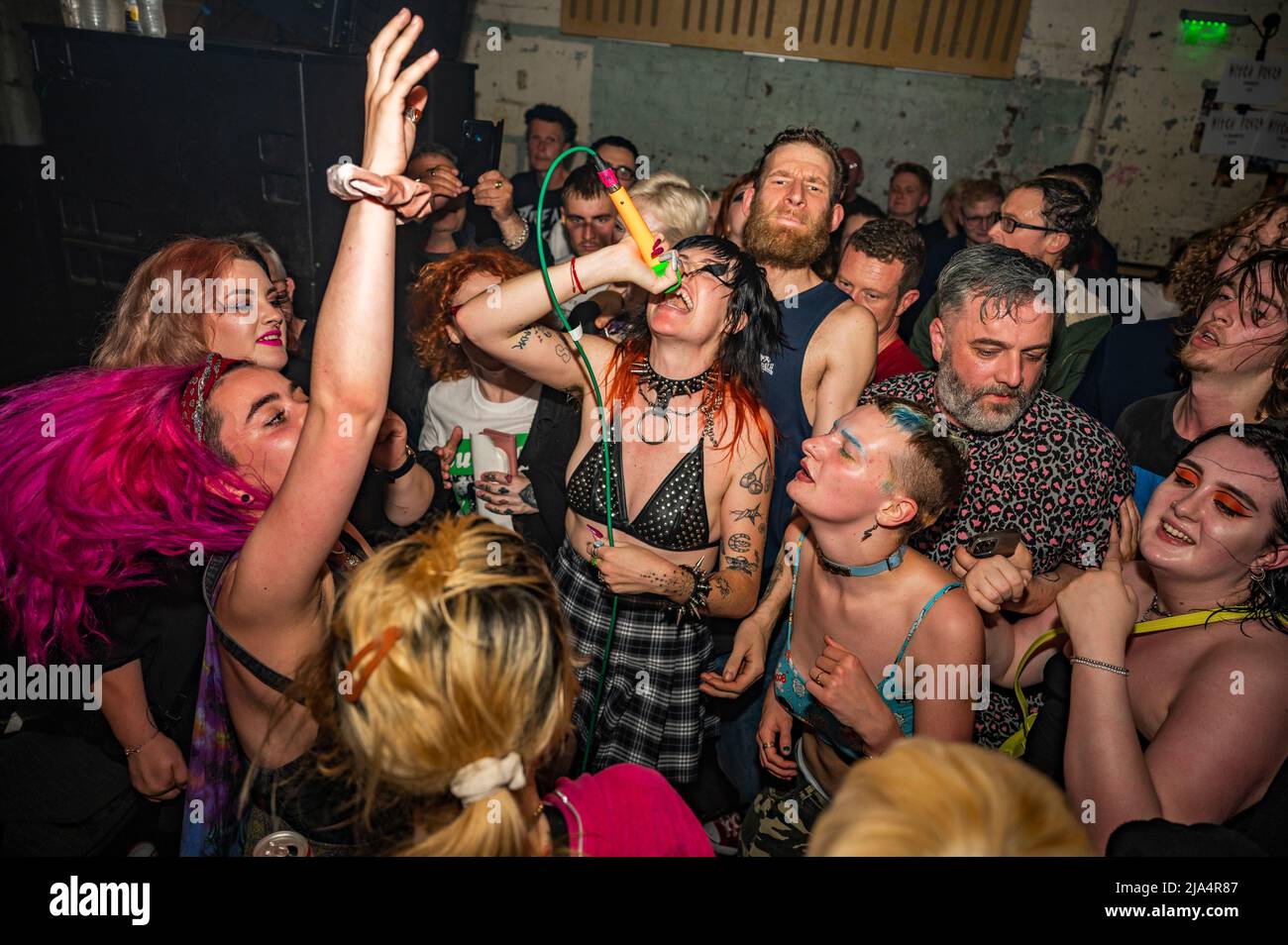 Manchester, Großbritannien. 26. Mai 2022. Dani Miller, Sean Powell, Alex Kilgore und David Head der Band Surfbort treten in Soup, Manchester, auf. 2022-05-26. Cr Stockfoto