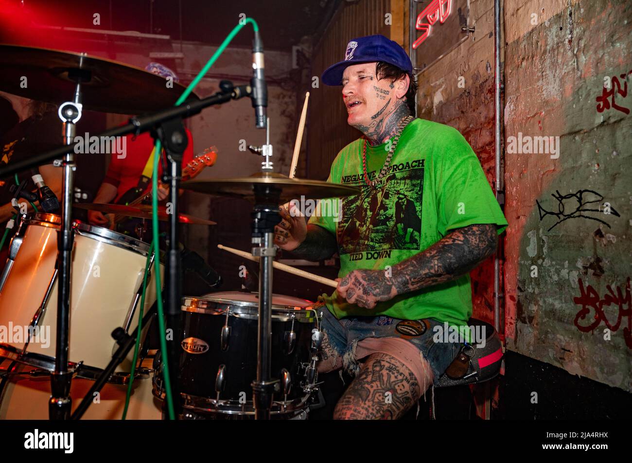 Manchester, Großbritannien. 26. Mai 2022. Dani Miller, Sean Powell, Alex Kilgore und David Head der Band Surfbort treten in Soup, Manchester, auf. 2022-05-26. Cr Stockfoto