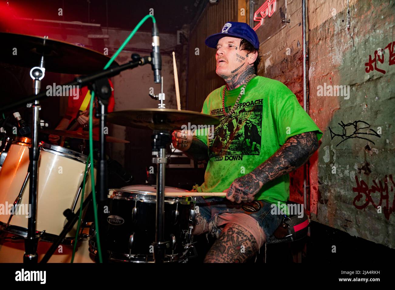 Manchester, Großbritannien. 26. Mai 2022. Dani Miller, Sean Powell, Alex Kilgore und David Head der Band Surfbort treten in Soup, Manchester, auf. 2022-05-26. Cr Stockfoto