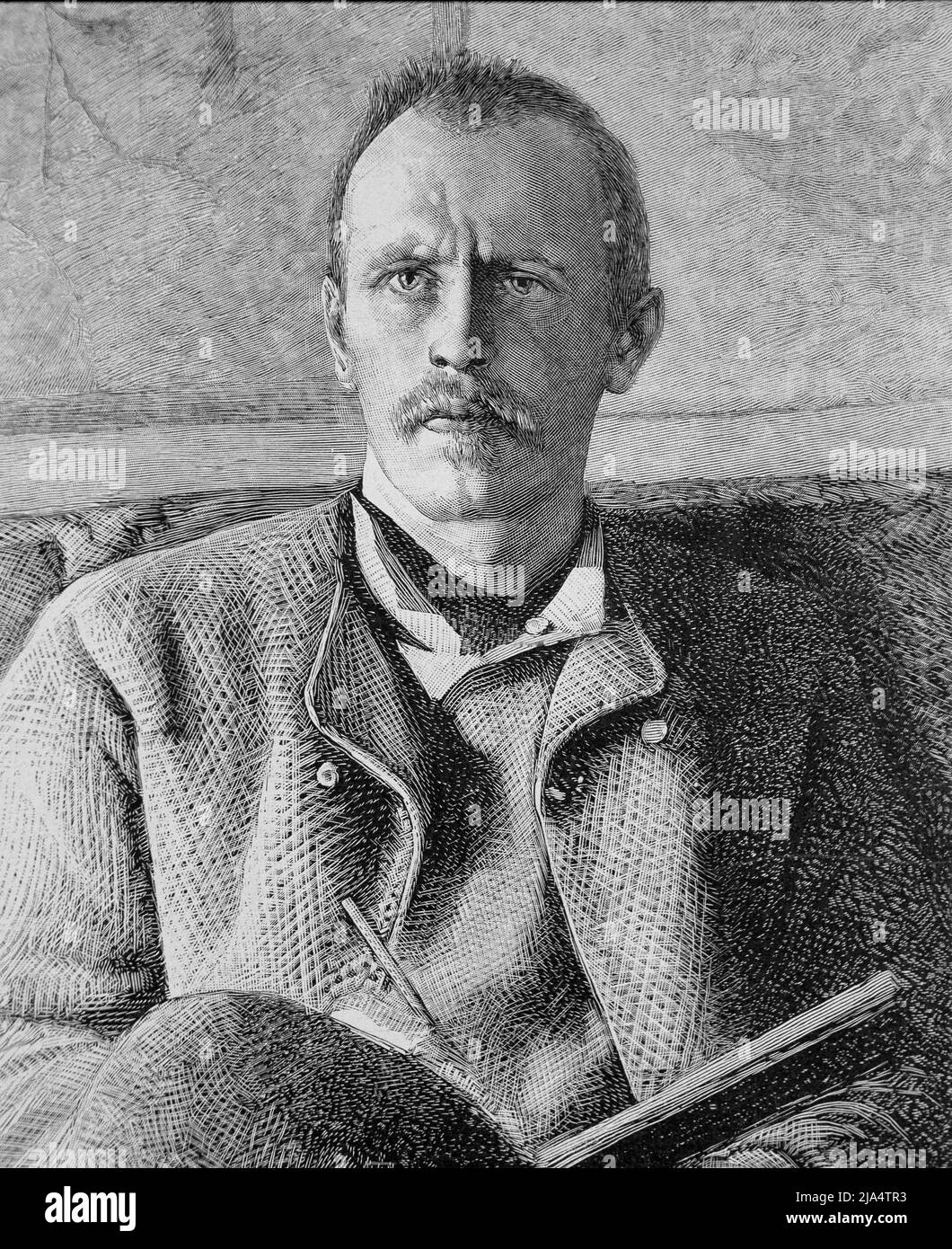 NANSEN, FRIDTJOF. EXPLORADOR NORUEGO . 1861 - 1930. PREMIO NOBEL DE LA PAZ EN EL AÑO 1922. GRABADO RETRATO DE L'-ILLUSTRATION. Stockfoto