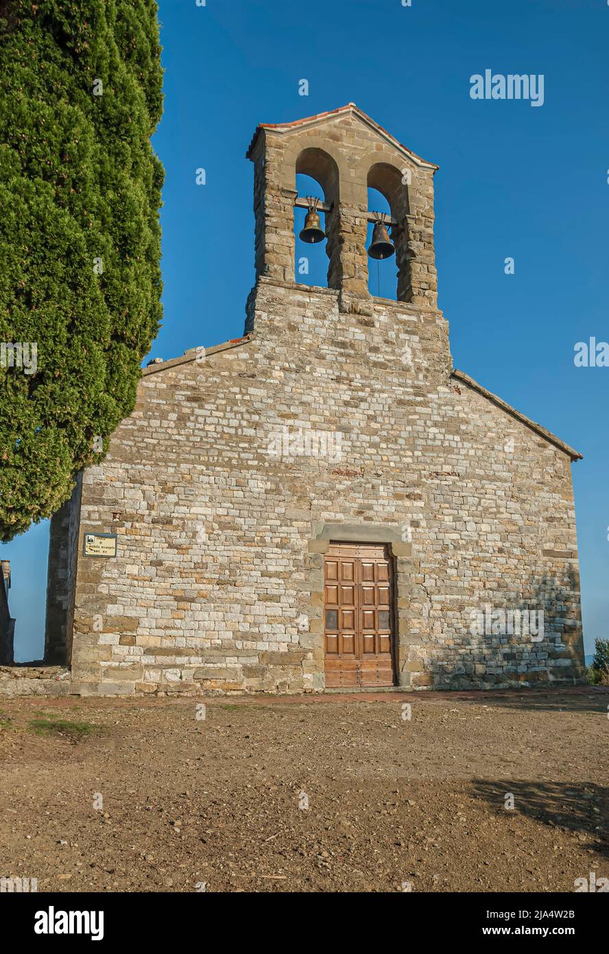 Kirche San Michele Arcangelo auf der Isola Maggiore, Trasimeno-See, Umbrien, Italien Stockfoto