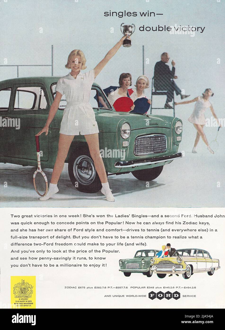 FORD Zodiac Vintage Magazin Werbepapier Werbung Ford of Britain Stockfoto