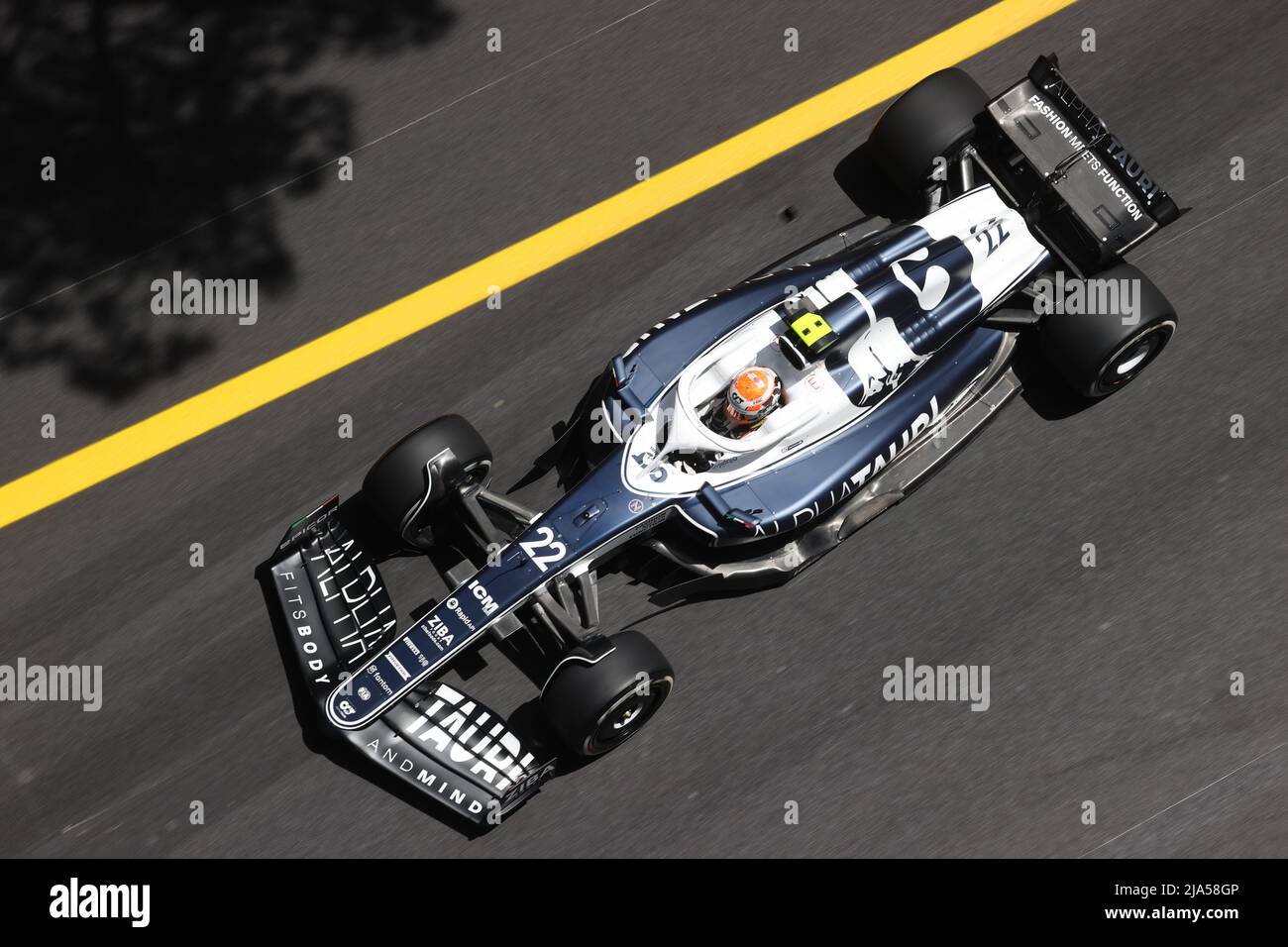 Monte-Carlo, Monaco. 27. Mai 2022. Monte-Carlo, Monaco. 27. Mai 2022. 22 TSUNODA Yuki (jap), Scuderia AlphaTauri AT03, Aktion während des Formel 1 Grand Prix de Monaco 2022, 7. Runde der FIA Formel 1 Weltmeisterschaft 2022, auf dem Circuit de Monaco, vom 27. Bis 29. Mai 2022 in Monte-Carlo, Monaco - Foto DPPI Stockfoto