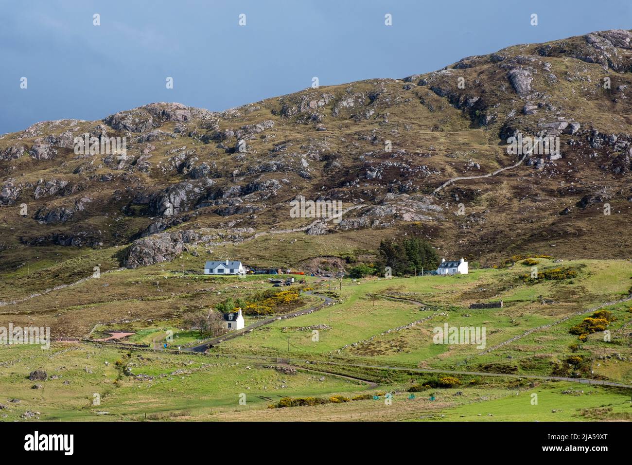 Sangobeg Township, in der Nähe von Durness, Sutherland, Schottland. Stockfoto