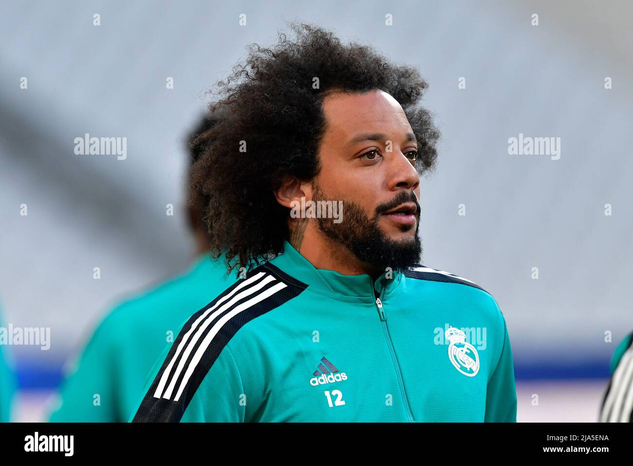 Paris, Frankreich. 27.. Mai 2022. Marcelo von Real Madrid während einer Trainingseinheit vor dem UEFA Champions League-Finale zwischen Liverpool und Real Madrid im Stade de France in Paris. (Foto: Gonzales Photo/Alamy Live News Stockfoto