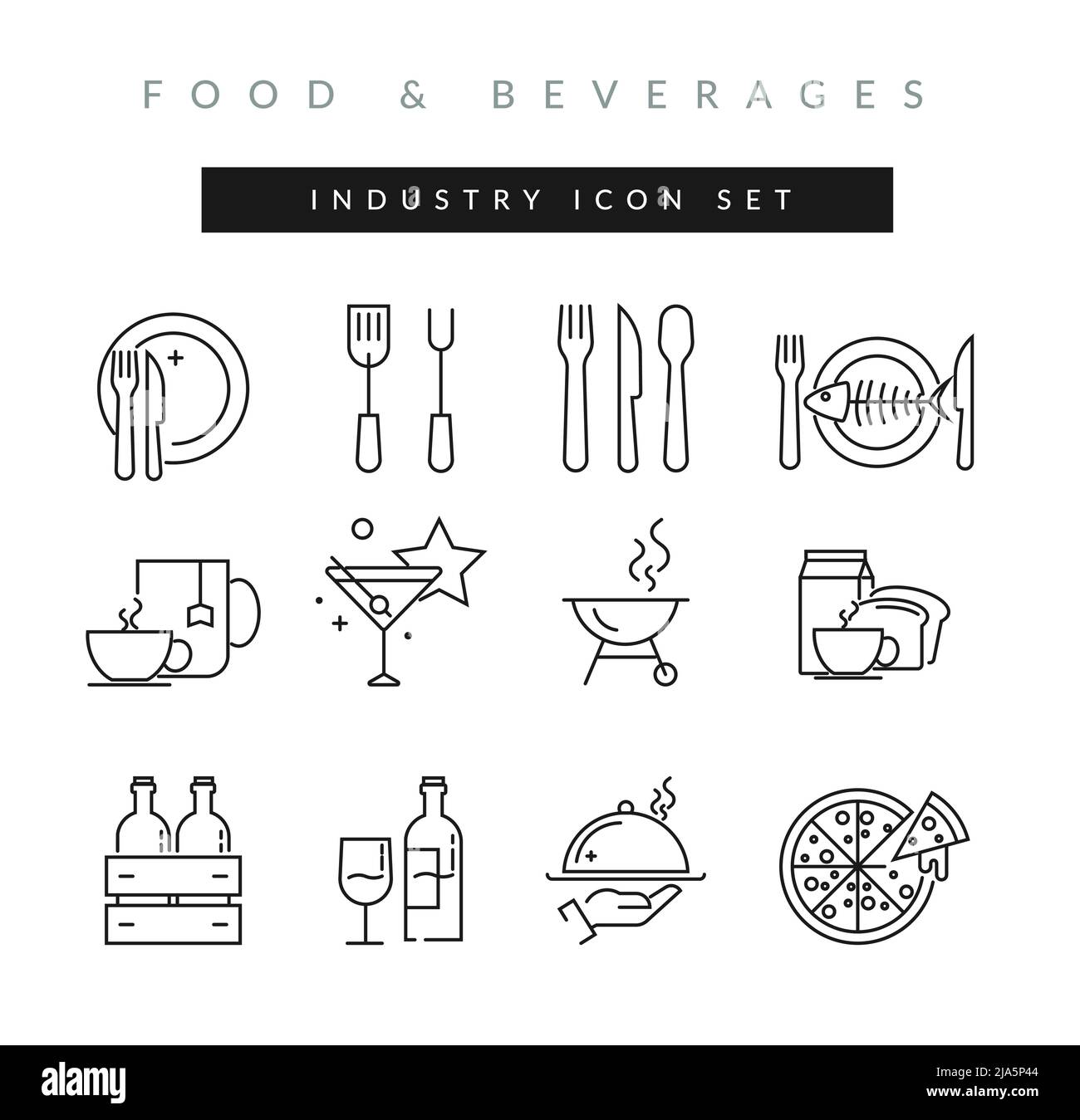 Essen und Restaurant: Symbol als EPS 10-Datei eingestellt Stock Vektor