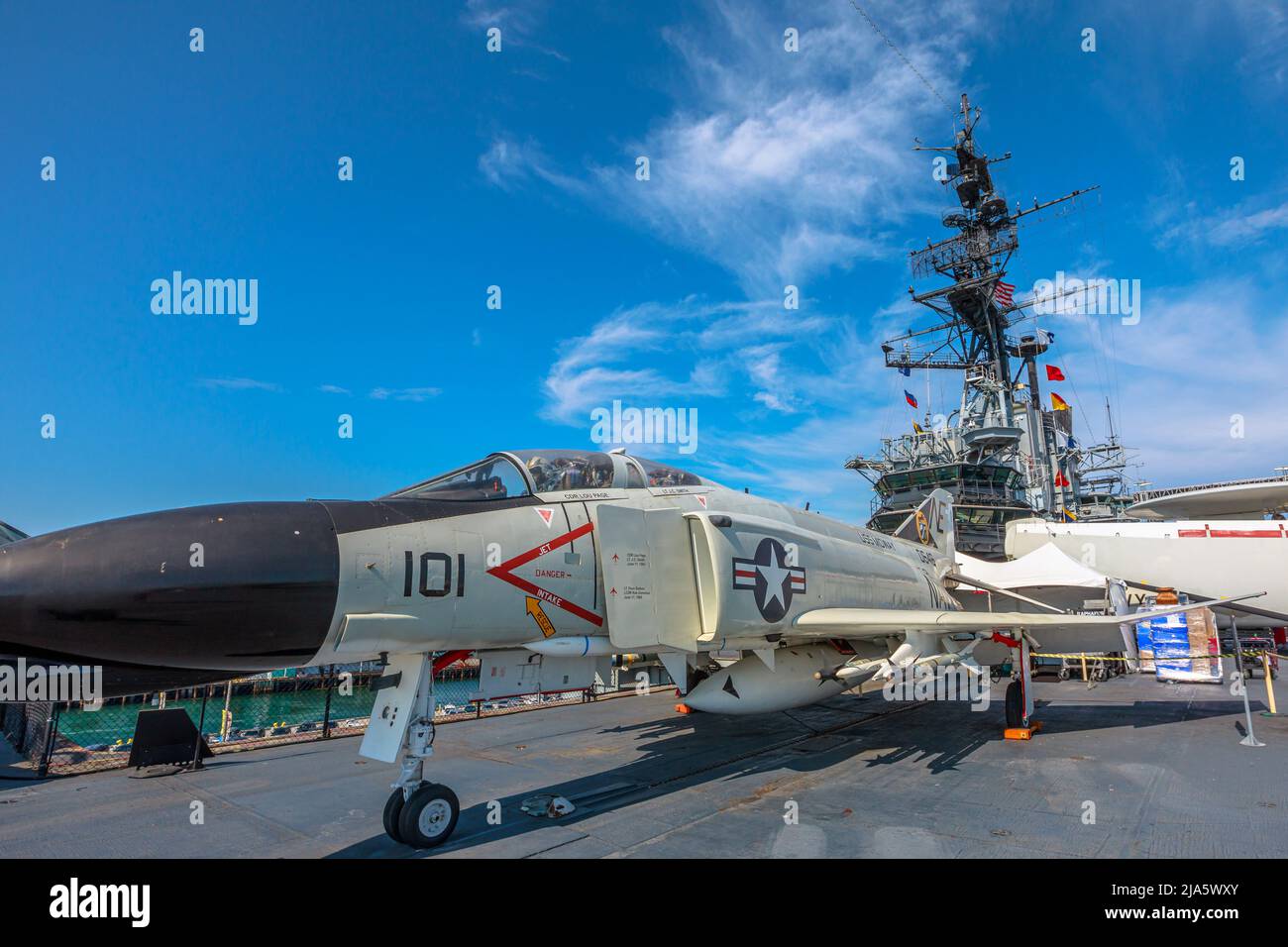 San Diego, Vereinigte Staaten - JULI 2018: McDonnell Douglas F-4 Phantom II. Amerikanischer Überschalljet-Abfangjäger und Jagdbomber von 1960s in der Luftfahrt Stockfoto