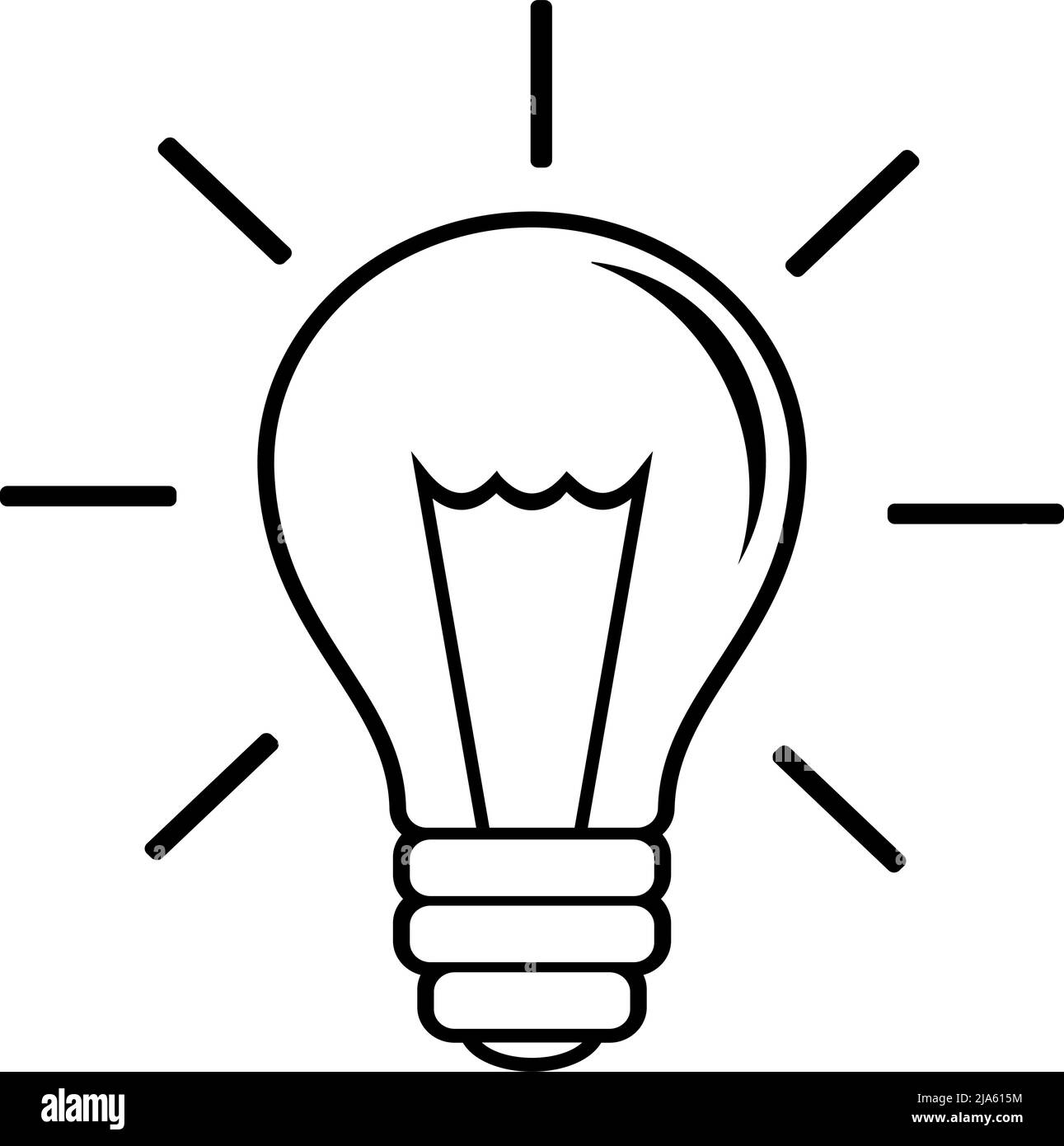 Symbol für die Glühlampe. Energie und Idee Symbol mit Glühbirne Vektor-Illustration Stock Vektor