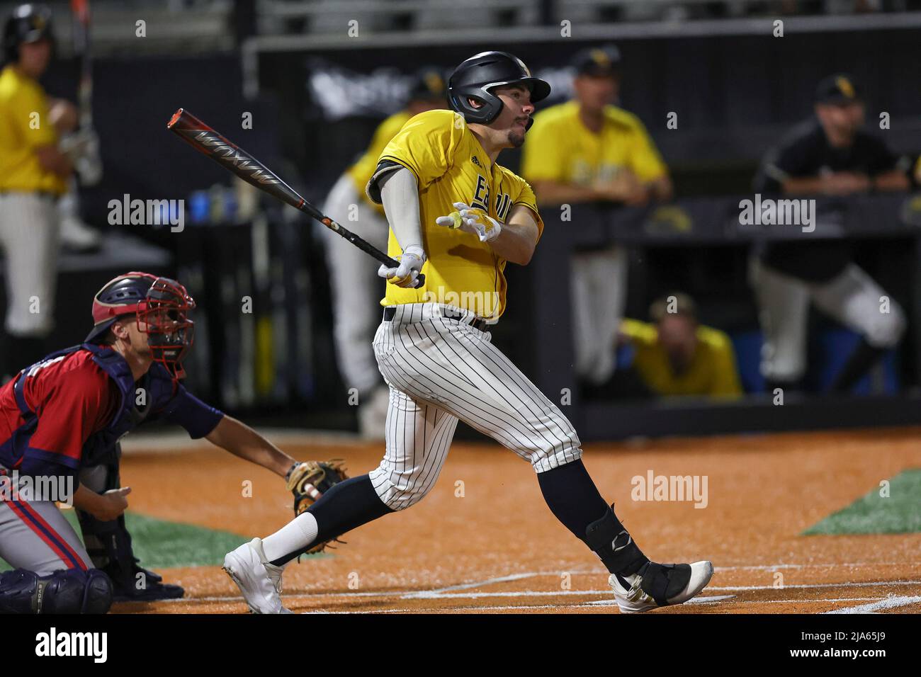 27. Mai 2022: Südstaatenfeldspieler Danny Lynch (26) während eines College-Baseballspiels zwischen Southern Miss und FAU bei den Conference USA Baseballmeisterschaften im Pete Taylor Park, Hattiesburg, Mississippi. Bobby McDuffie/CSM Stockfoto