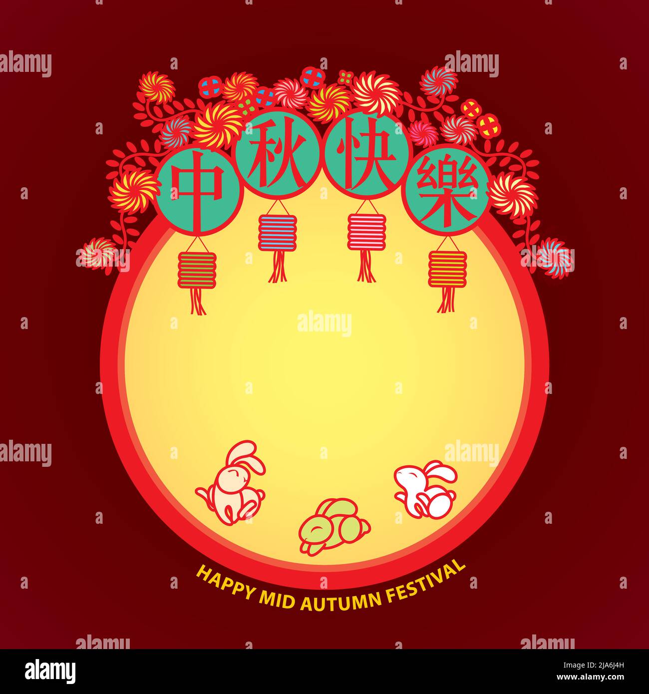 Glückliche Kaninchen, die miteinander spielen. Stock Vektor