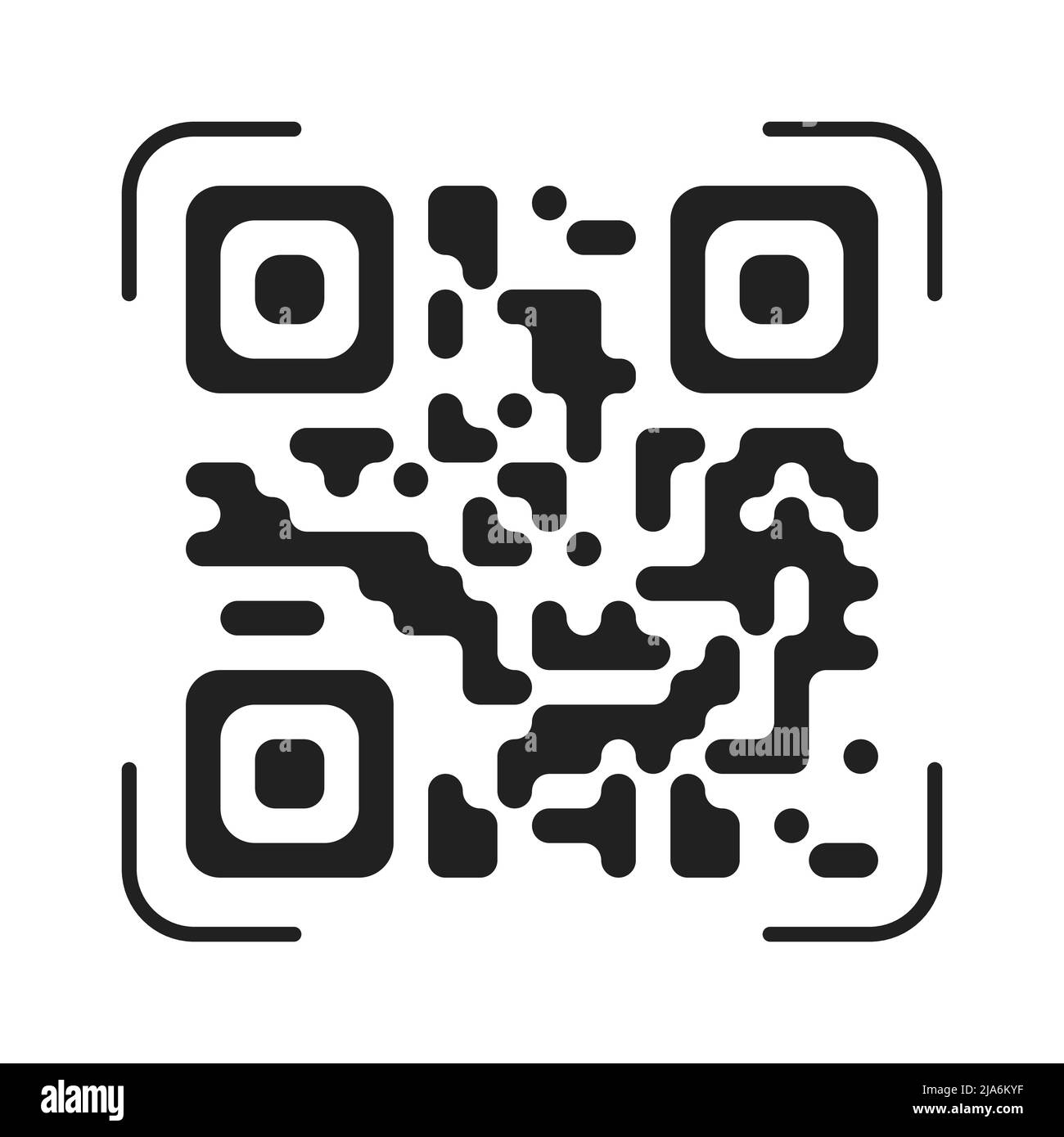 QR-Code Beispiel Vektor abstraktes Symbol auf weißem Hintergrund isoliert. Vektorgrafik. Stock Vektor