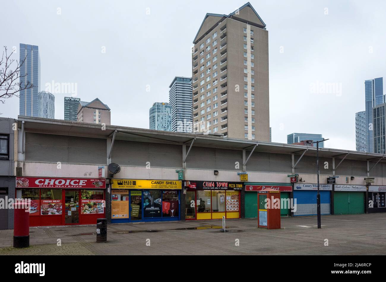 Wohnsiedlung auf der Isle of Dogs, East London Stockfoto