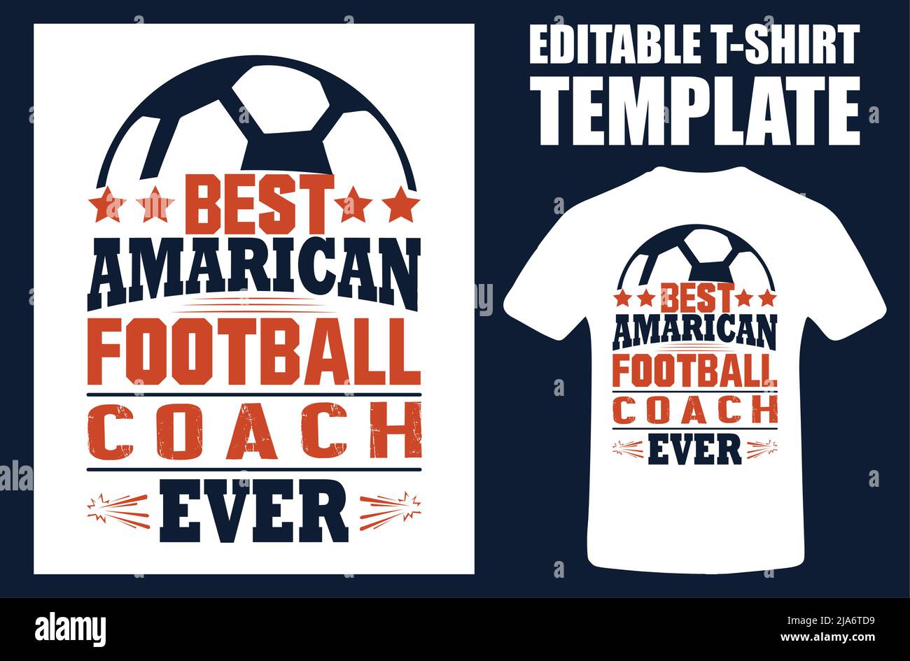 Fußball-T-Shirt Sport Design-Vorlage. Herrenshirt und Fußballuniform. Football Sport Typography T-Shirt. T-Shirt Sport Design Vorlage für Stock Vektor