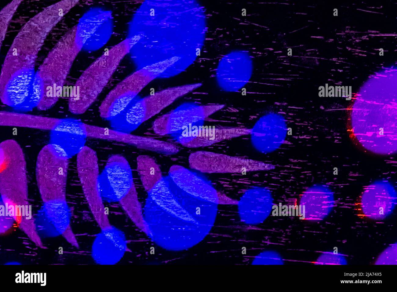 Blau Und Lila Abstrakt Runde Polka Dot Muster Muster Muster Vorlage Hintergrund Design. Stockfoto