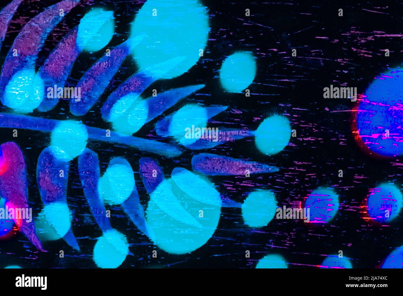 Blau Und Lila Abstrakt Runde Polka Dot Muster Muster Muster Vorlage Hintergrund Design. Stockfoto