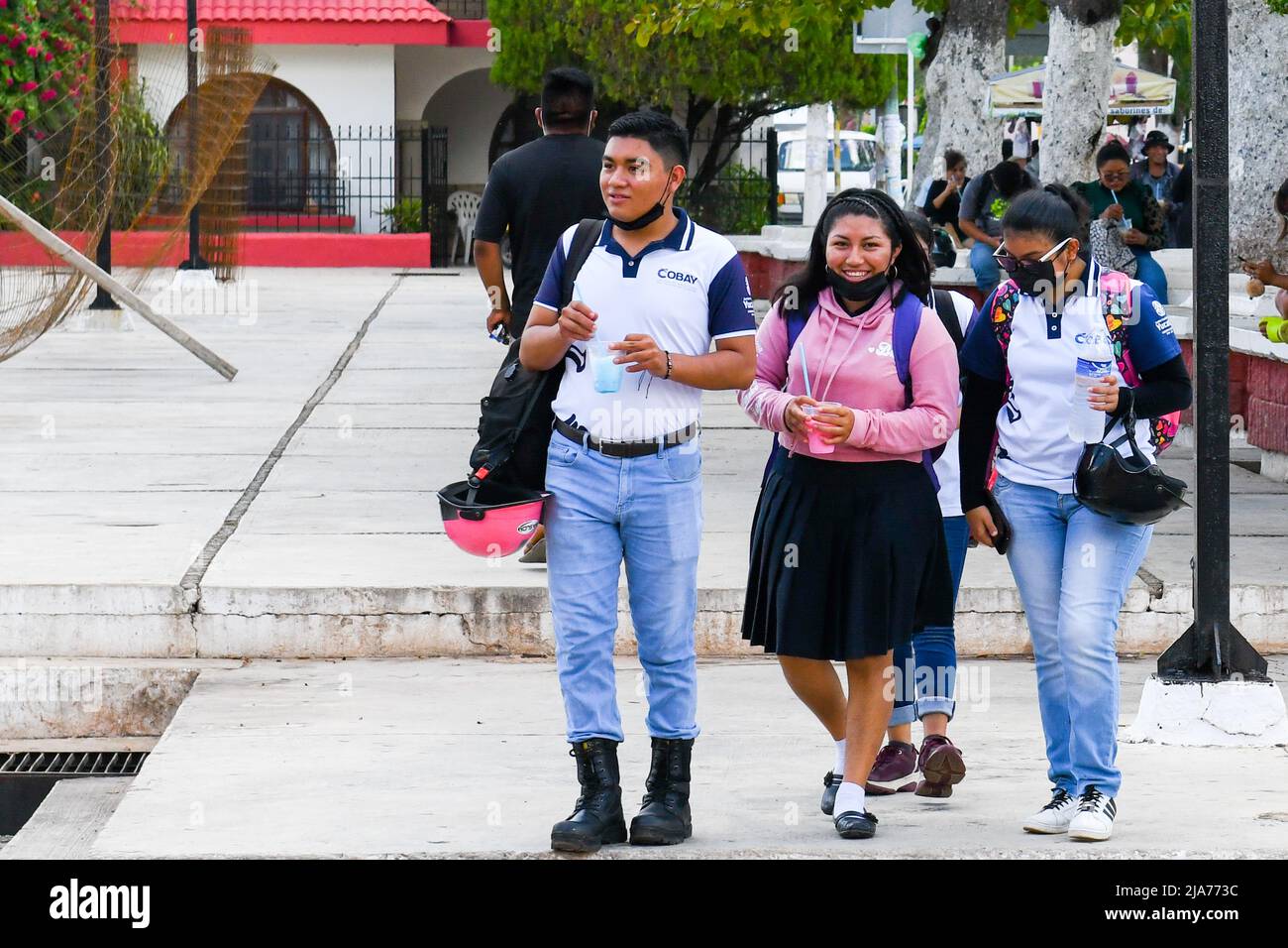 Mexikanische Jugend, Stadt Ticul, Yucatan, Mexiko Stockfoto