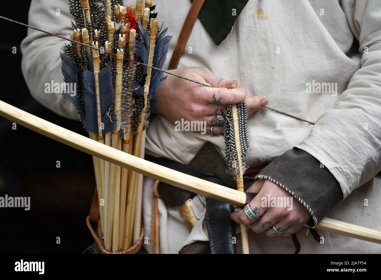 York, Yorkshire, Großbritannien. 28. Mai 2022. Menschen in York beim Jorvik Viking Festival 2022. Kredit: Matthew Chattle/Alamy Live Nachrichten Stockfoto