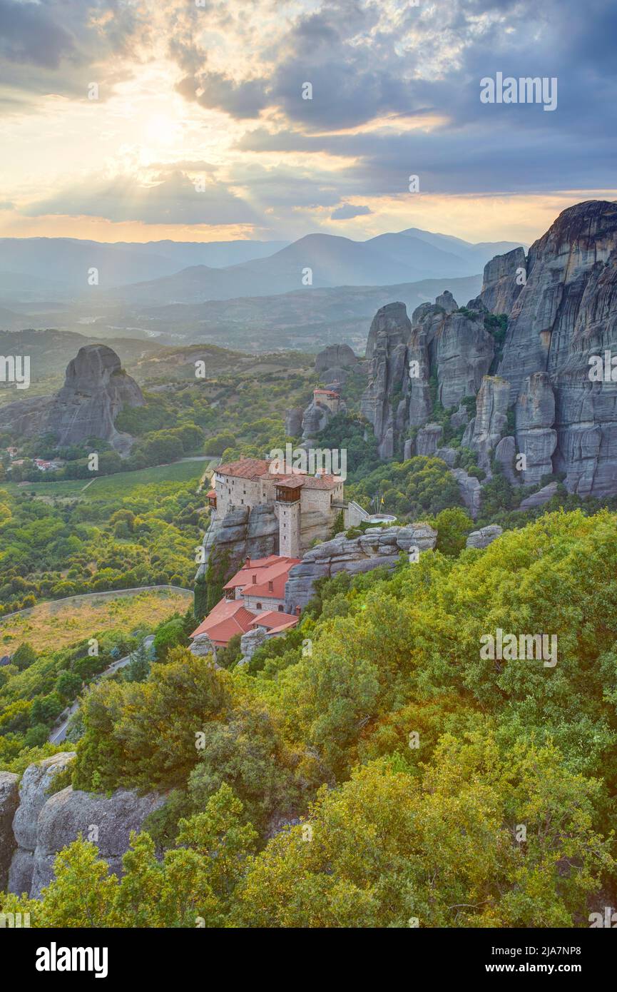 Die typischen Klöster von Meteora, Griechenland Stockfoto