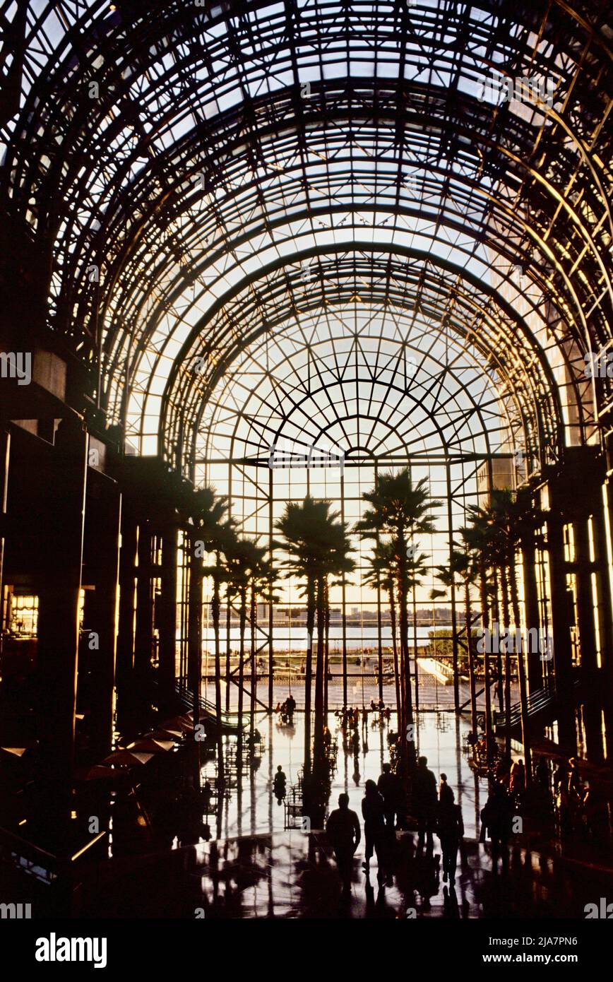 Das Wintergarten-Atrium im ehemaligen World Financial Center, jetzt Brookfield Place in New York City Stockfoto