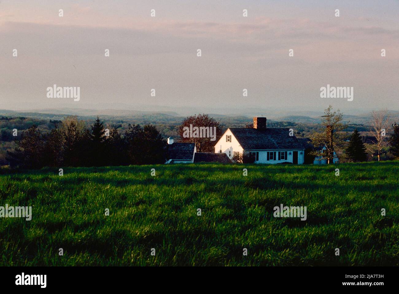 Gruppe von Häusern umgeben von schöner Natur in Westchester County, NY, USA 1980 Stockfoto