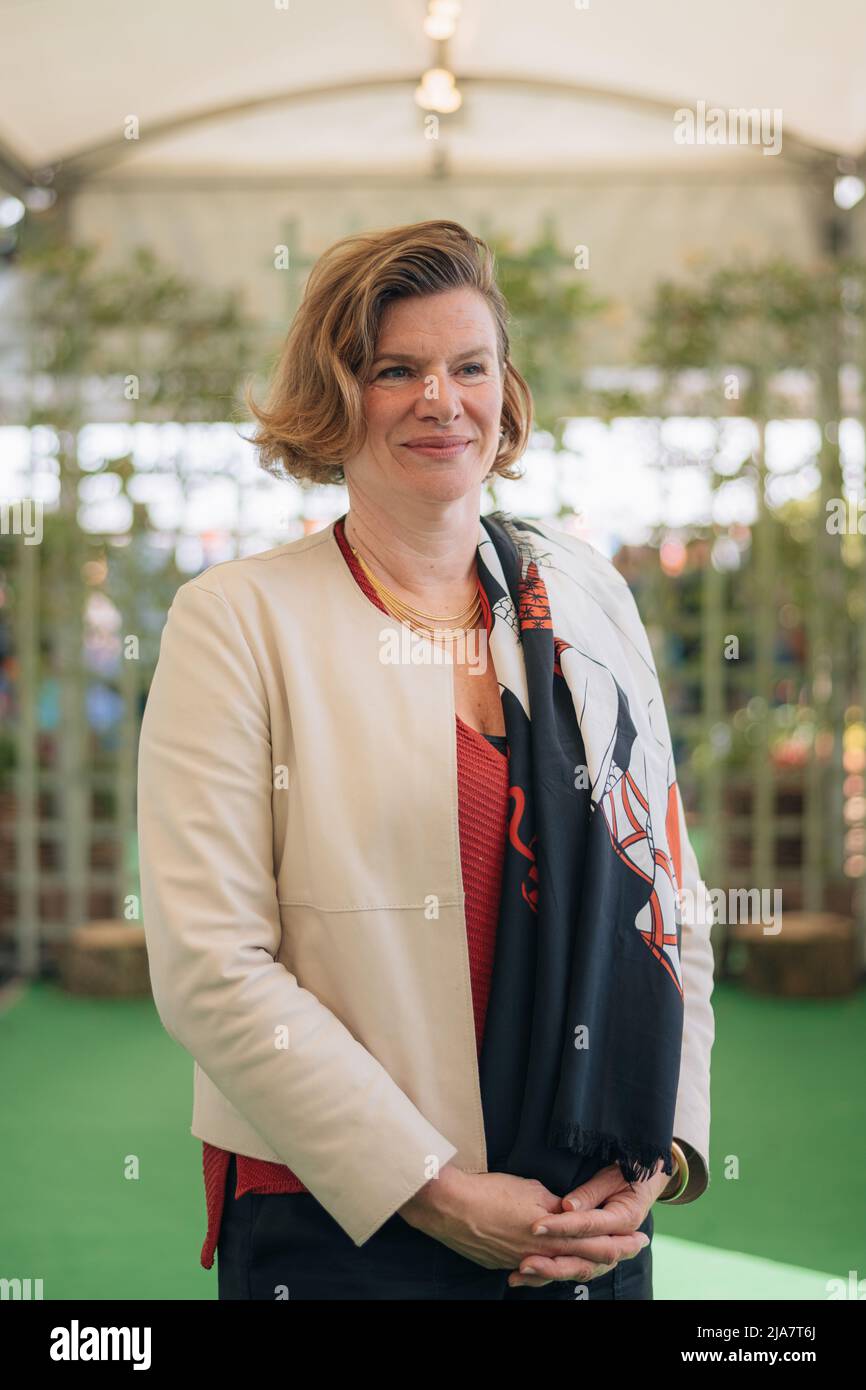 Hay-on-Wye, Wales, Großbritannien. 28.. Mai 2022. Mariana Mazzucato Portrait beim Hay Festival 2022, Wales. Quelle: Sam Hardwick Stockfoto