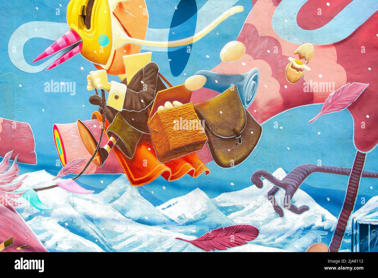 Städtische Kunstmalerei in Wynwood Walls, einem Künstlerviertel in Miami, Florida, USA Stockfoto