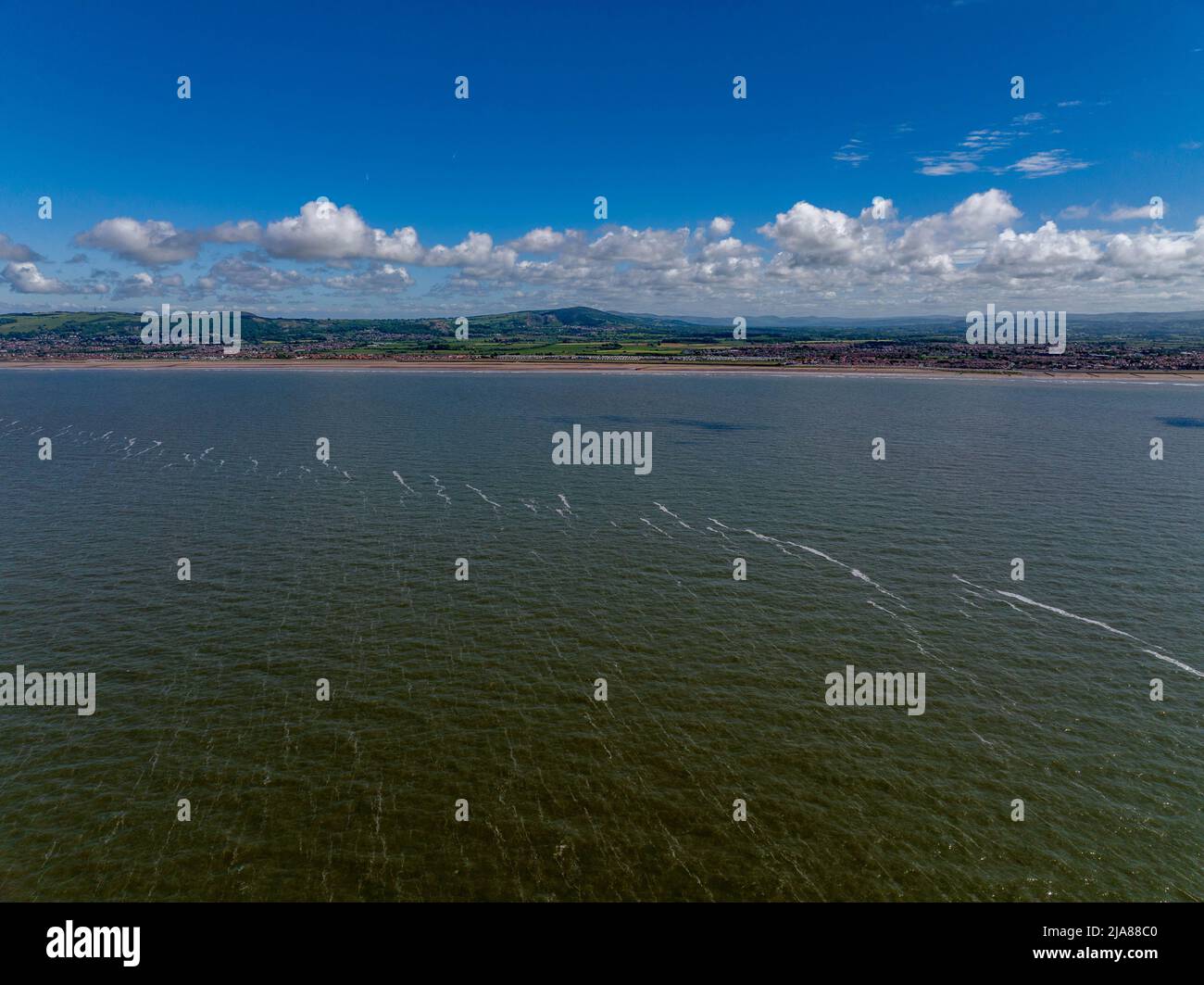 Rhyl Sea Front Seaside Lufttrohne aus der Luft Fotos Fotos Fotografie Stockfoto