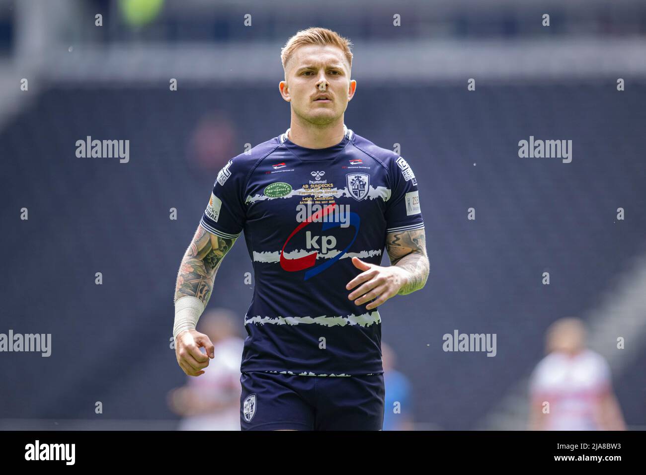 LONDON, GROSSBRITANNIEN. 28., Mai 2022. Morgan Smith von Featherstone Rovers während des ab Sundecks 1895 Cup Finales 2022 - Featherstone Rovers vs Leigh Centurions im Tottenham Hotspur Stadium am Samstag, 28. Mai 2022. LONDON, ENGLAND. Kredit: Taka G Wu/Alamy Live Nachrichten Stockfoto