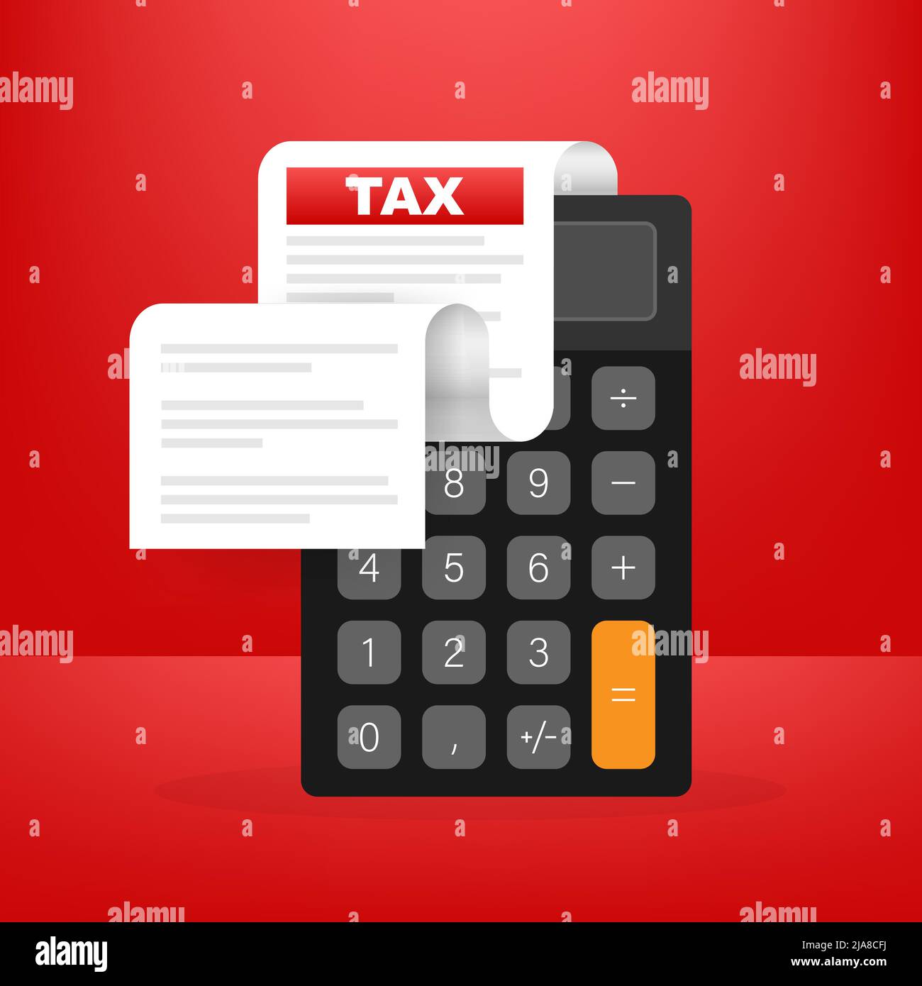 Steuerbeleg in flacher Form. Flache Vektorgrafik. Online-Steuerzahlung. Stock Vektor
