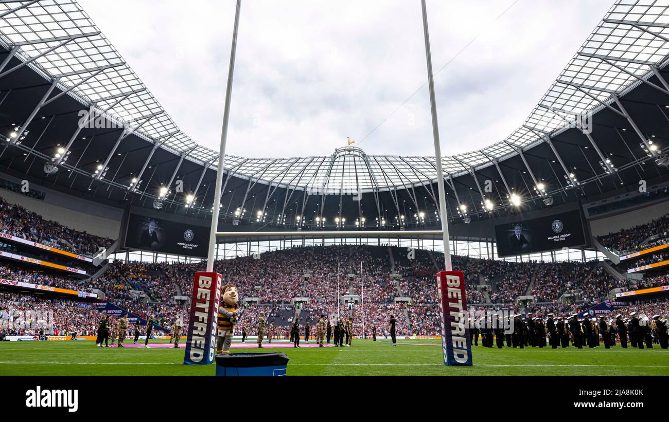 LONDON, GROSSBRITANNIEN. 28., 2022. Mai während des Finales des Betfred Challenge Cup - Wigan Warriors gegen Huddersfield Giants im Tottenham Hotspur Stadium am Samstag, 28. Mai 2022. LONDON, ENGLAND. Kredit: Taka G Wu/Alamy Live Nachrichten Stockfoto