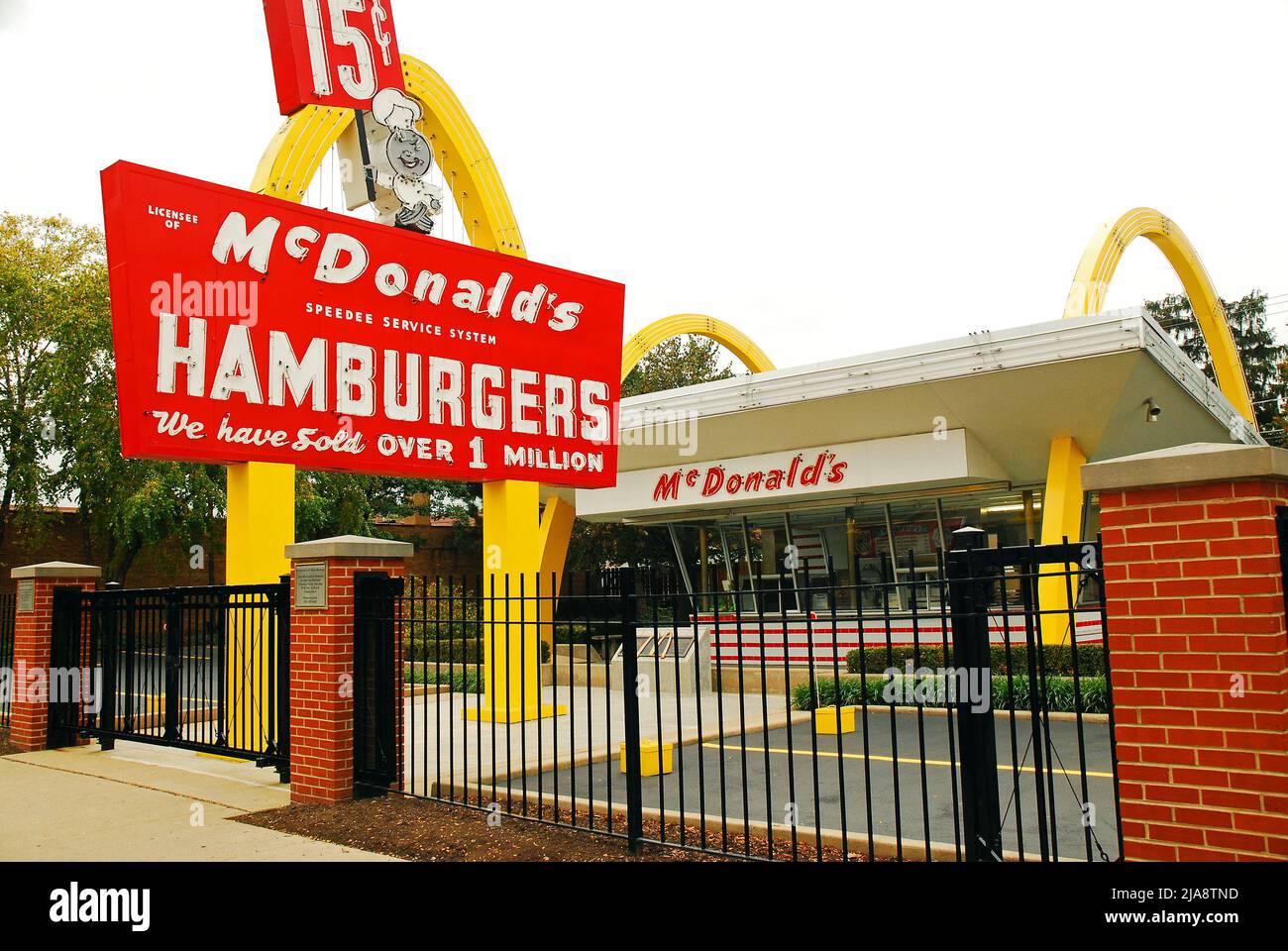 Das ursprüngliche McDonald's Restaurant steht in des Plaines, Illinois Stockfoto