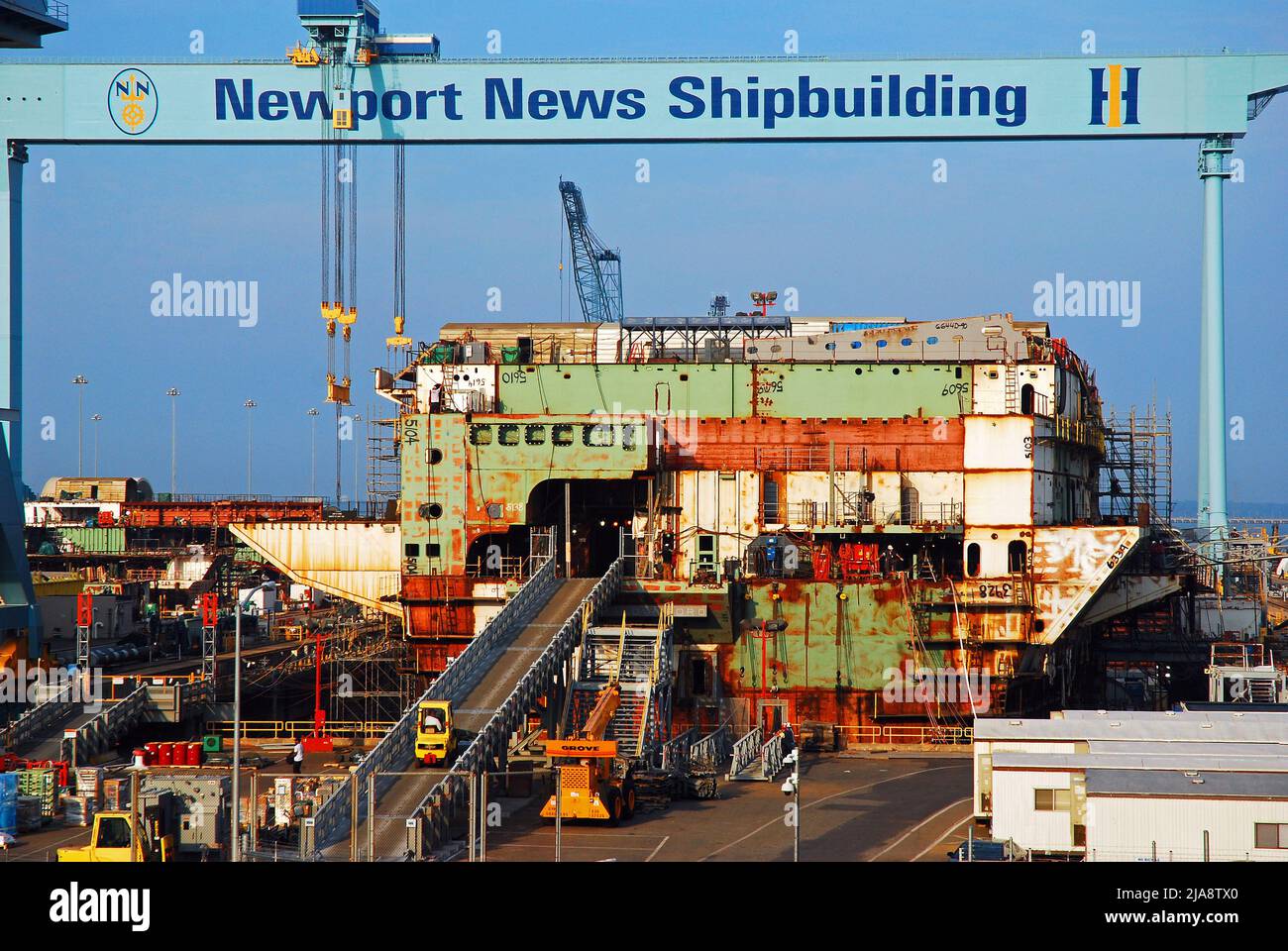 Ein Schiffbauzentrum in Newport News, Virginia Stockfoto
