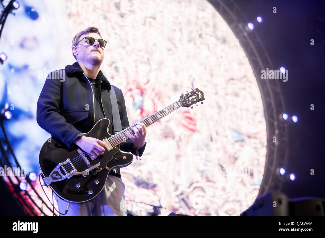 Warrington, Großbritannien. 28. Mai 2022. Liam Fray, Michael Campbell, Daniel 'Conan' Moores und Mark Cuppello von der Band The Courteeners Headline beim Warrington NBHD Weekend Festival 2022 Credit: Gary Mather/Alamy Live News Stockfoto