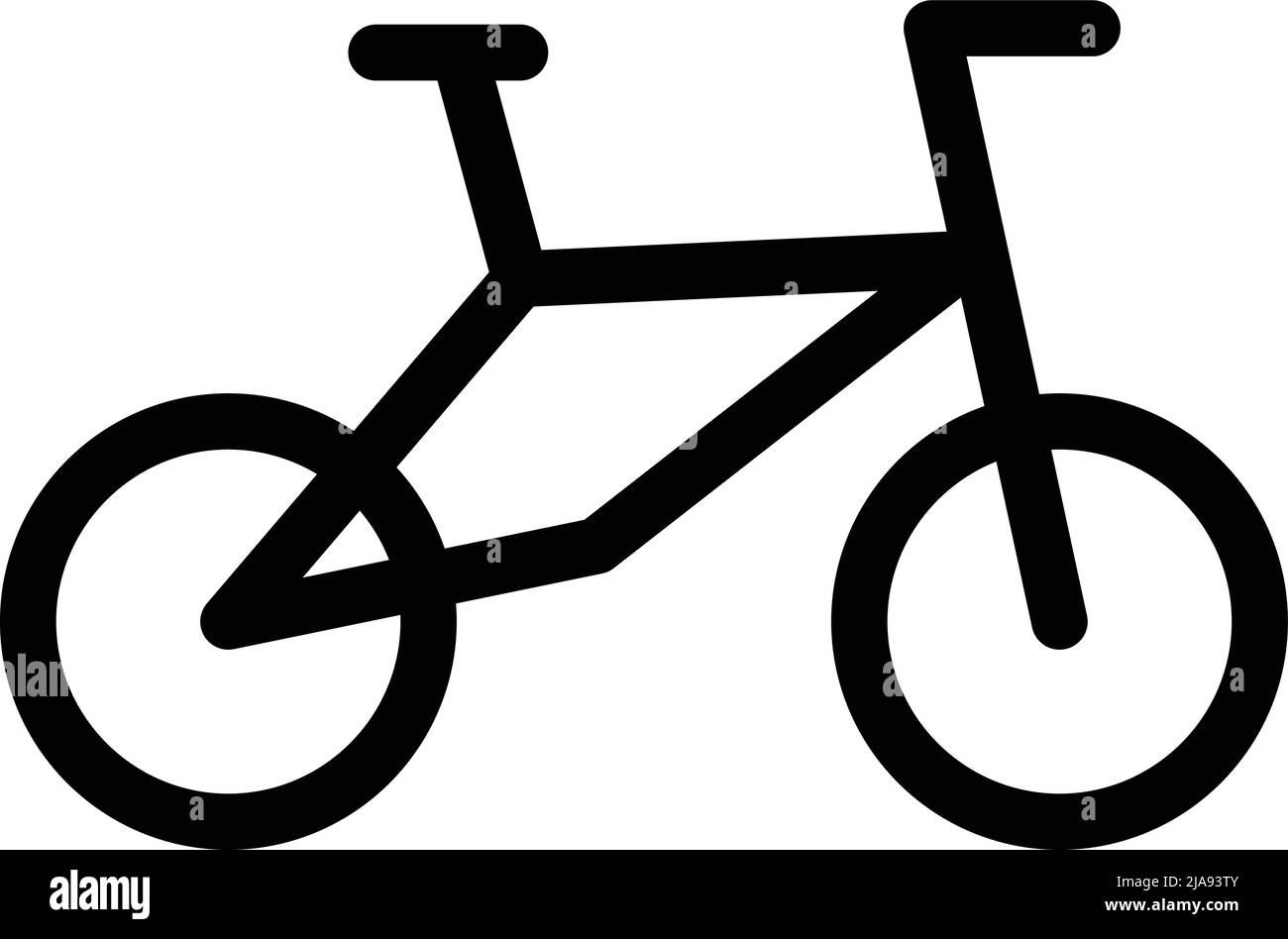 Flaches Fahrradsymbol. Schwarzer Vektor. Bearbeitbarer Vektor. Stock Vektor