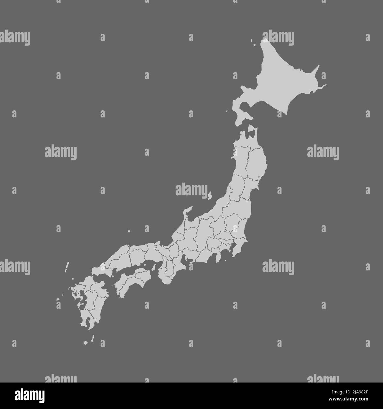 Die Karte von Japan graue Vektorgrafik Stock Vektor