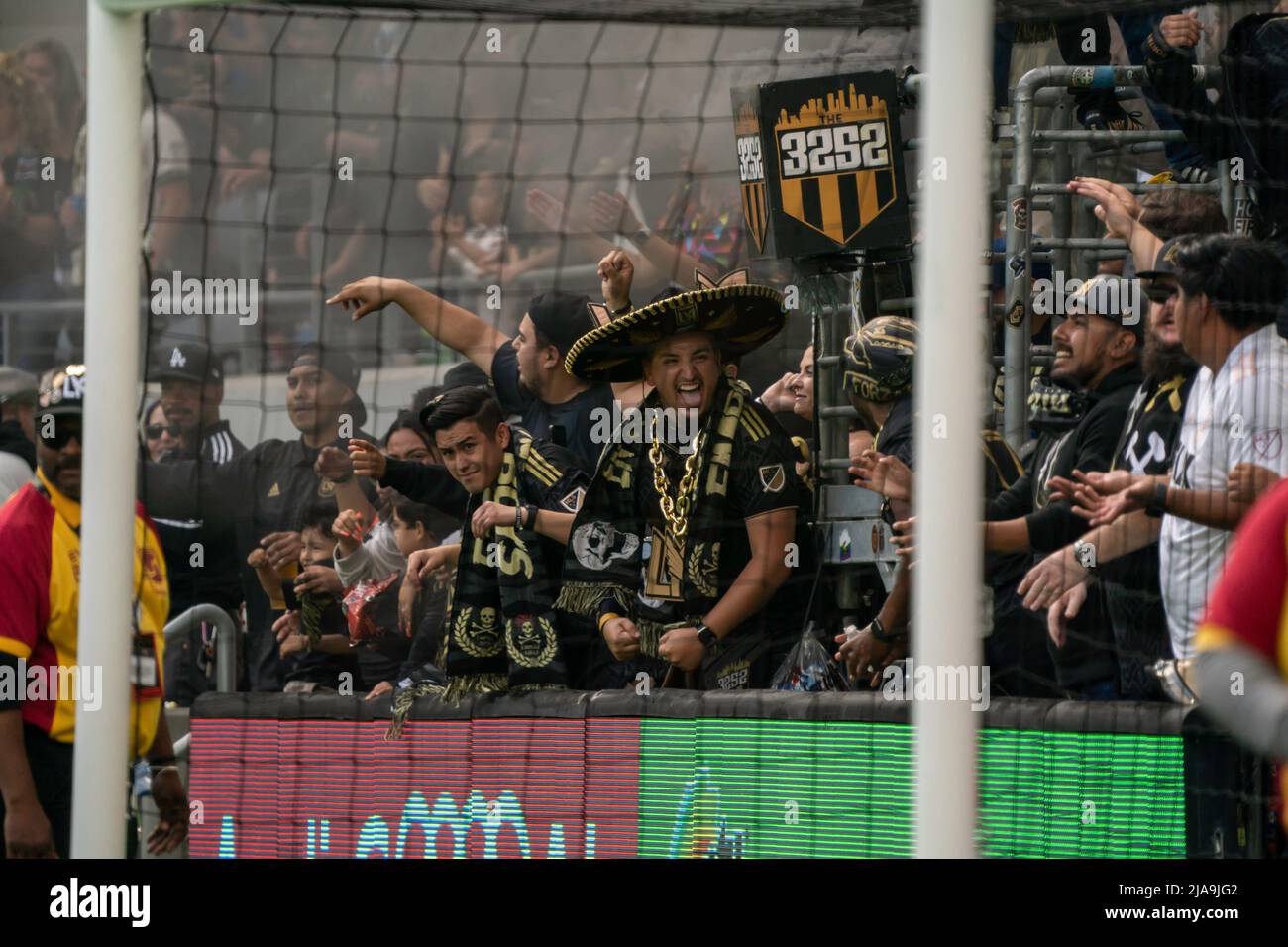 Los Angeles FC-Fans der 3252 feiern am Samstag, den 28. Mai 2022, bei der Banc ein Tor gegen die Erdbeben von San Jose in Kalifornien Stockfoto