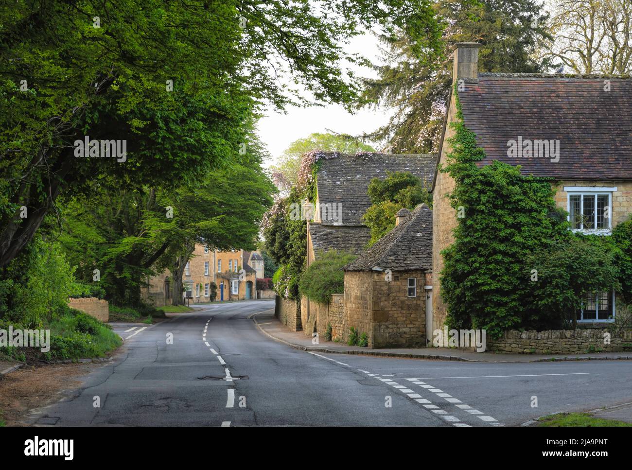 Hübsche Cotswold Cottages in Chipping Campden, Gloucestershire, England. Stockfoto