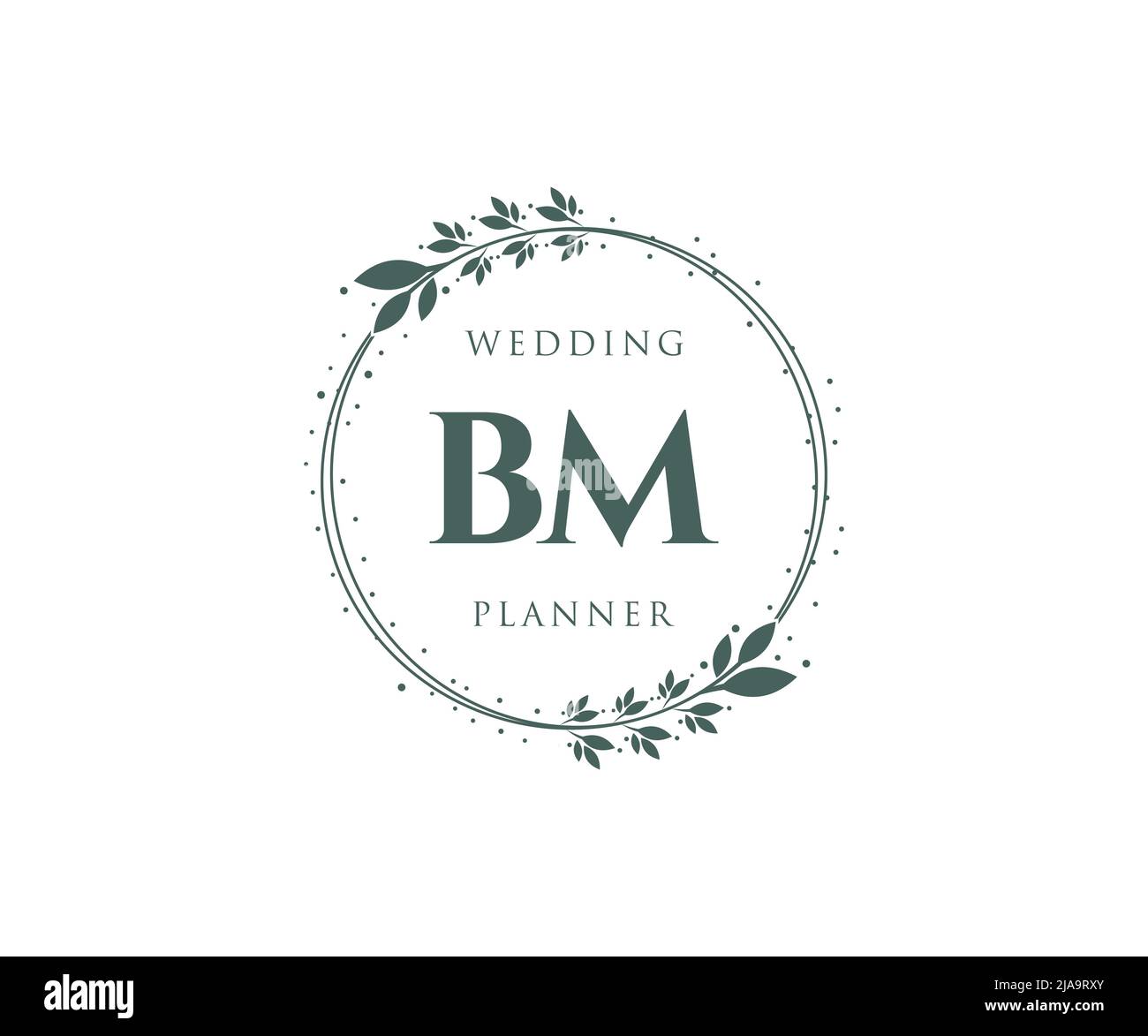 BM Initials Letter Hochzeit Monogram Logos Kollektion, handgezeichnete moderne minimalistische und florale Vorlagen für Einladungskarten, Save the Date, elegant Stock Vektor