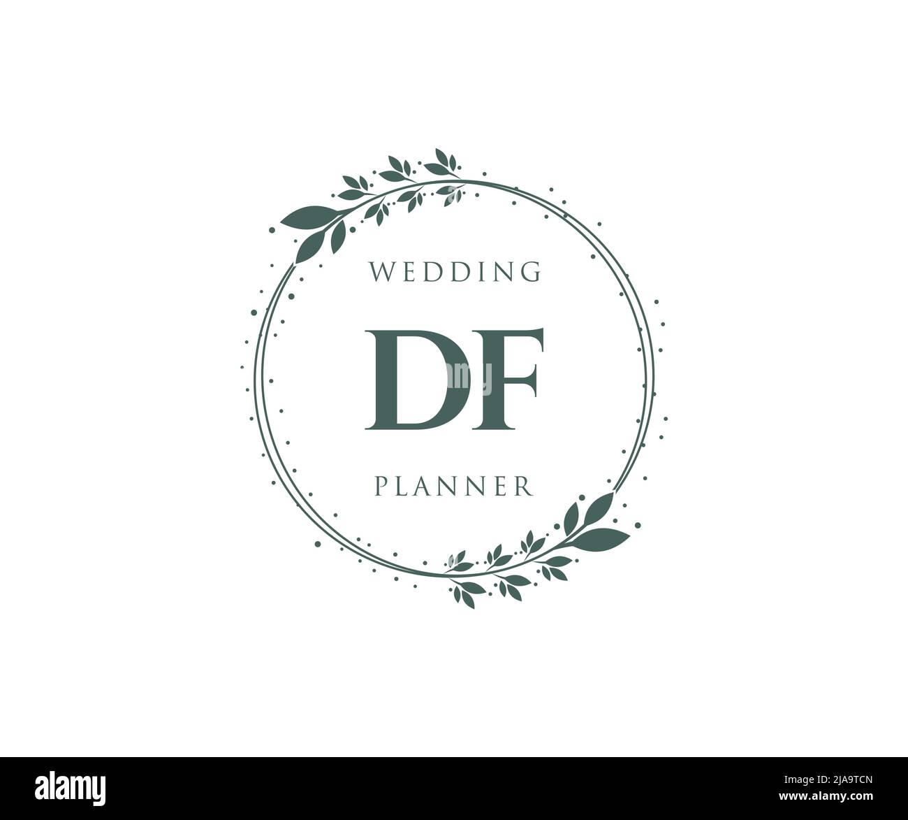 DF Initials Letter Hochzeit Monogram Logos Kollektion, handgezeichnete moderne minimalistische und florale Vorlagen für Einladungskarten, Save the Date, elegant Stock Vektor