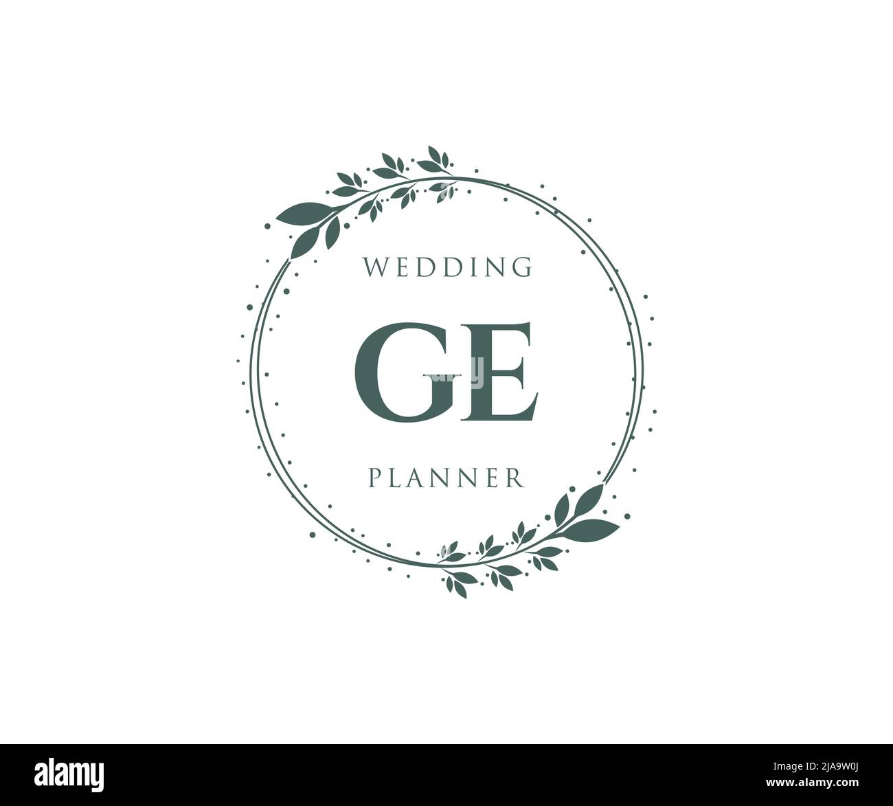 GE Initials Letter Wedding Monogram Logos Kollektion, handgezeichnete moderne minimalistische und florale Vorlagen für Einladungskarten, Save the Date, elegant Stock Vektor