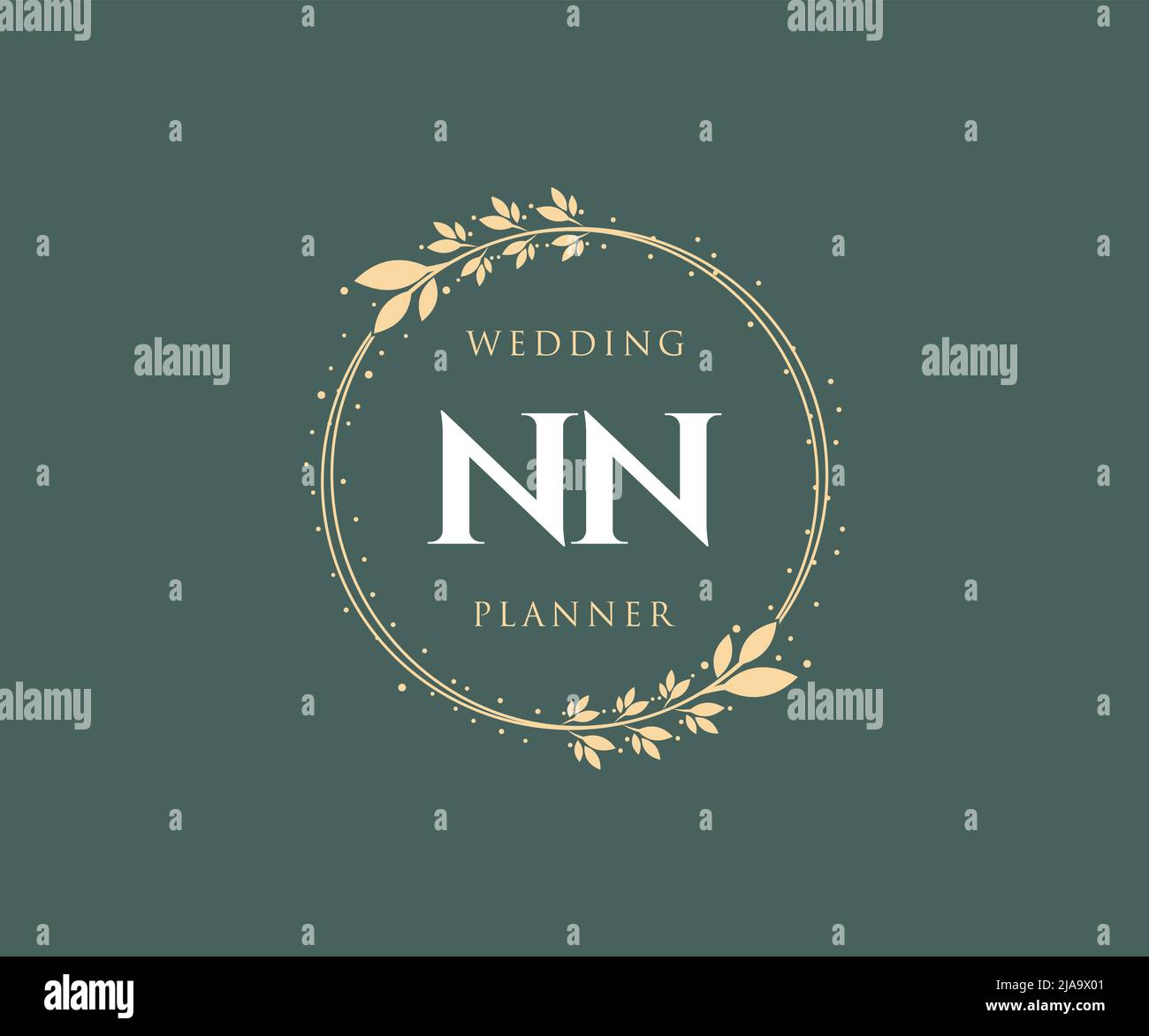 NN Initials Letter Hochzeit Monogram Logos Kollektion, handgezeichnete moderne minimalistische und florale Vorlagen für Einladungskarten, Save the Date, elegant Stock Vektor