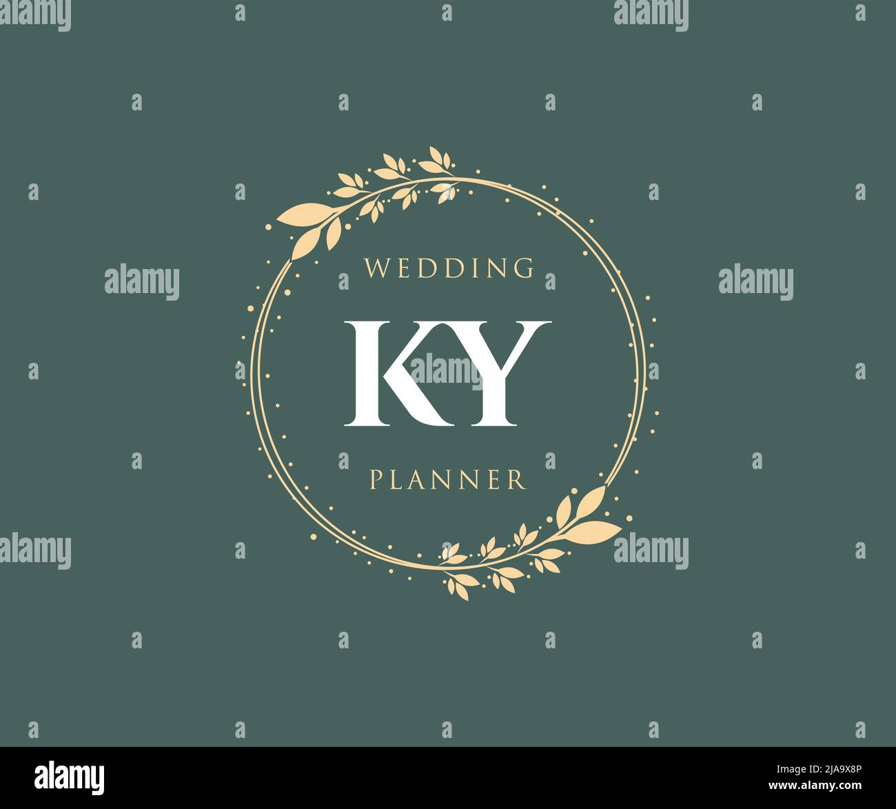 KY Initials Letter Hochzeit Monogram Logos Kollektion, handgezeichnete moderne minimalistische und florale Vorlagen für Einladungskarten, Save the Date, elegant Stock Vektor