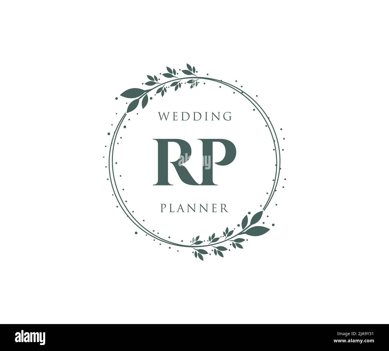 RP Initials Letter Hochzeit Monogram Logos Kollektion, handgezeichnete moderne minimalistische und florale Vorlagen für Einladungskarten, Save the Date, elegant Stock Vektor