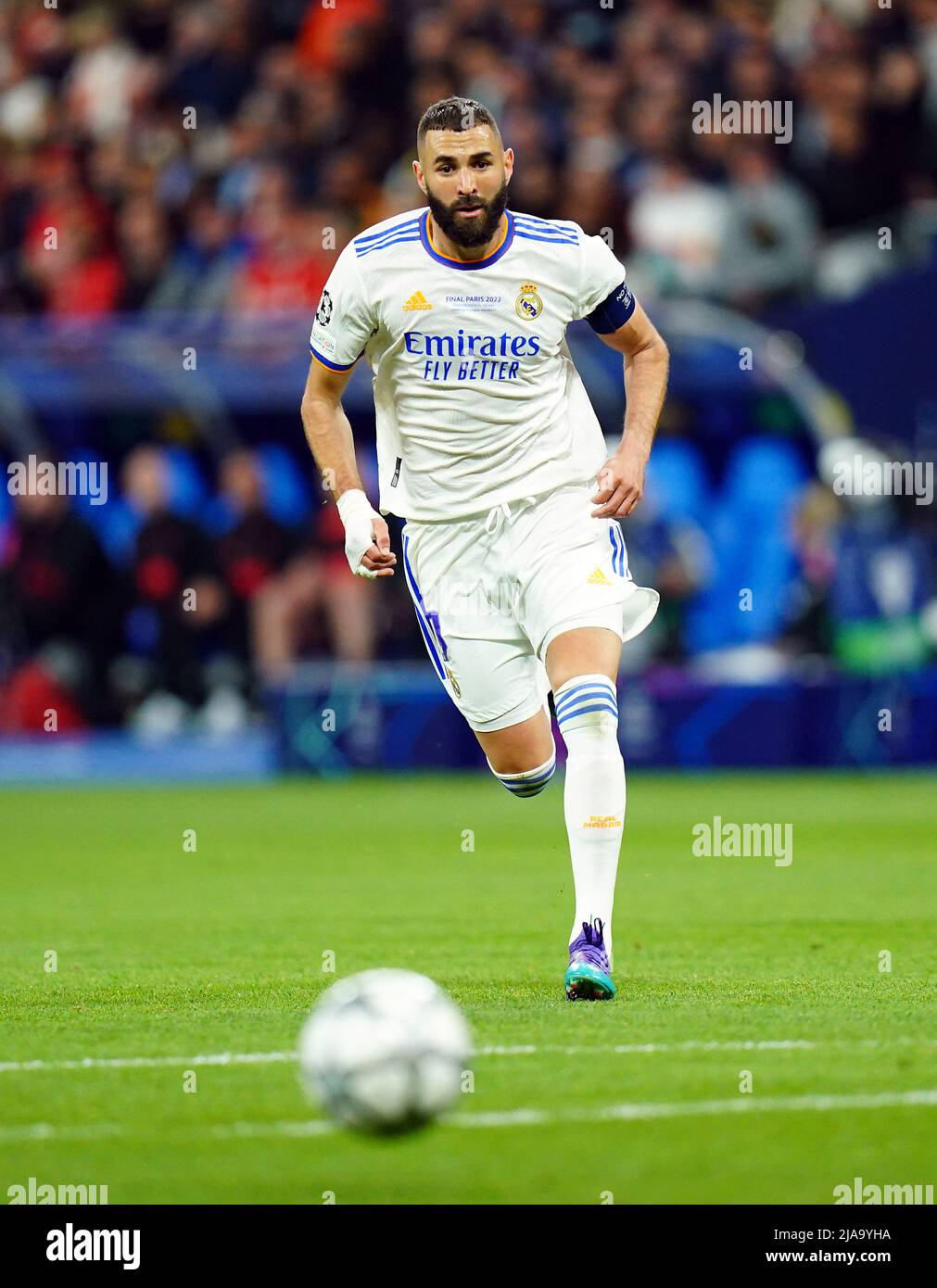 Karim Benzema von Real Madrid während des UEFA Champions League Finales im Stade de France, Paris. Bilddatum: Samstag, 28. Mai 2022. Stockfoto