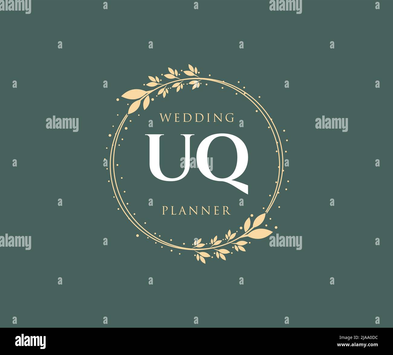 UQ Initials Letter Hochzeit Monogram Logos Kollektion, handgezeichnete moderne minimalistische und florale Vorlagen für Einladungskarten, Save the Date, elegant Stock Vektor