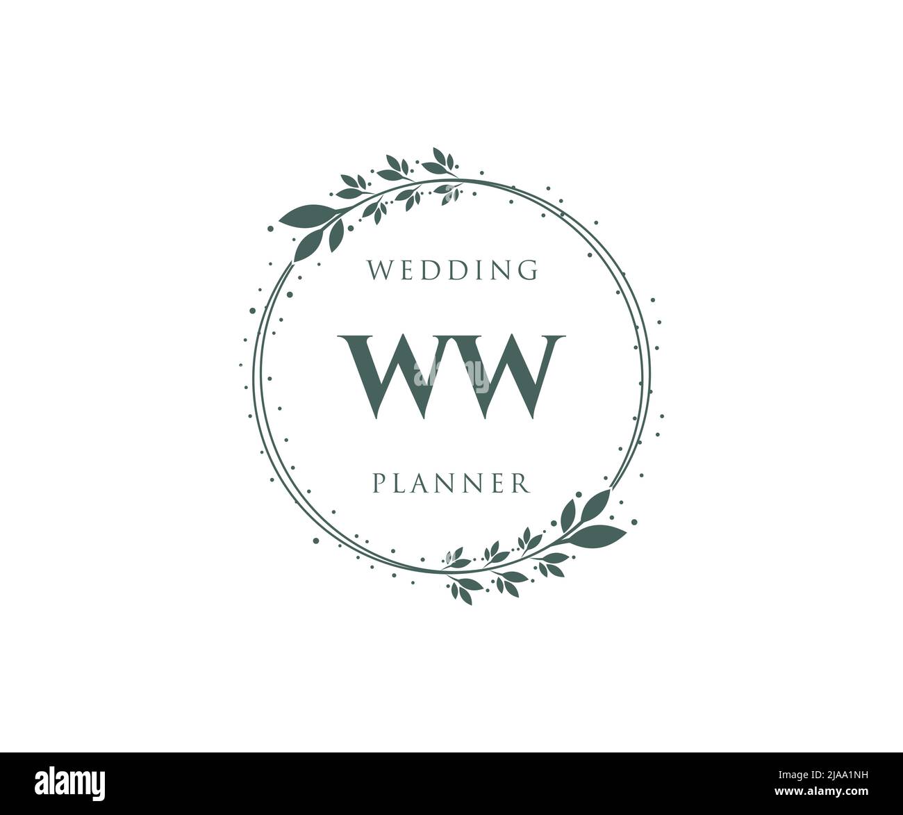 WW Initials Letter Hochzeit Monogram Logos Kollektion, handgezeichnete moderne minimalistische und florale Vorlagen für Einladungskarten, Save the Date, elegant Stock Vektor